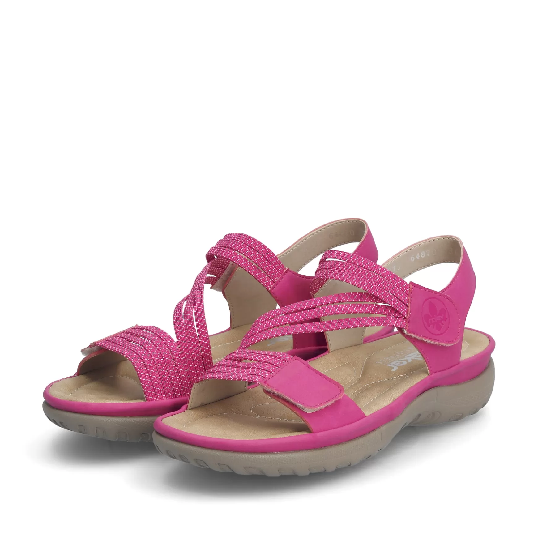 Women'S Strappy Sandals Pink-Rieker Cheap