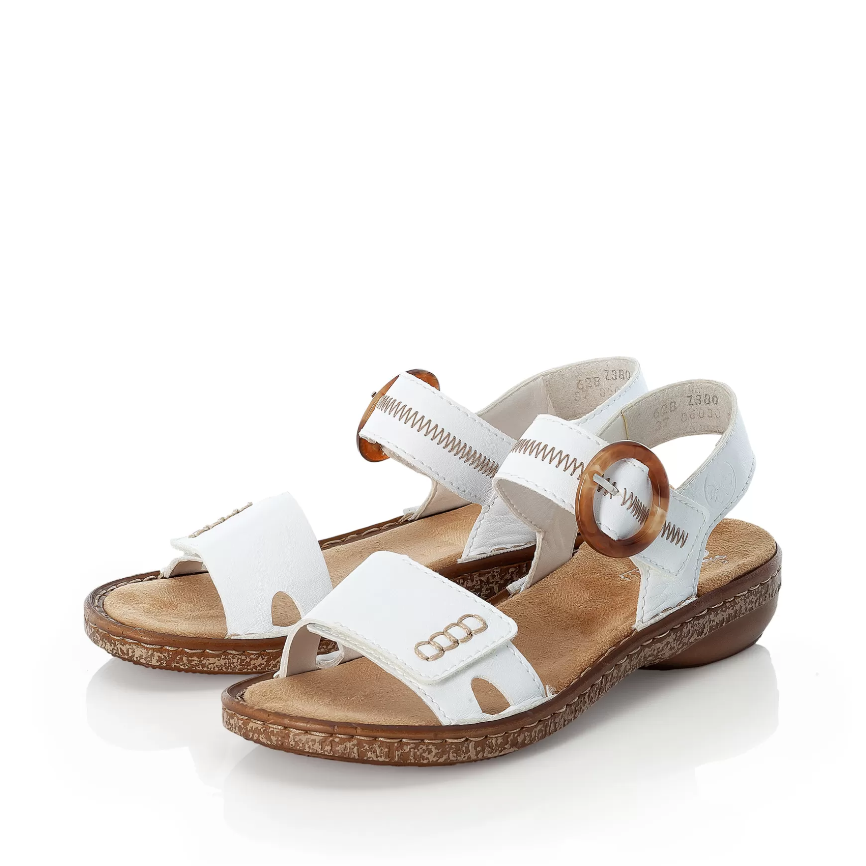 Women'S Strappy Sandals Pure White-Rieker Cheap