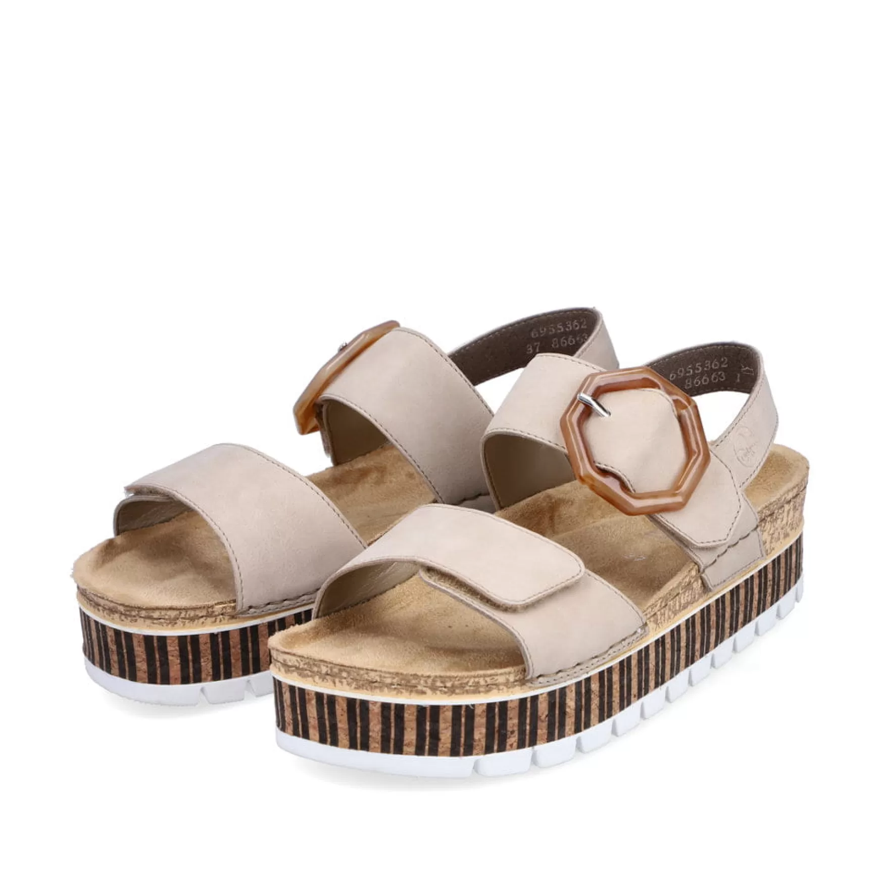 Women'S Strappy Sandals Sand Beige-Rieker Store