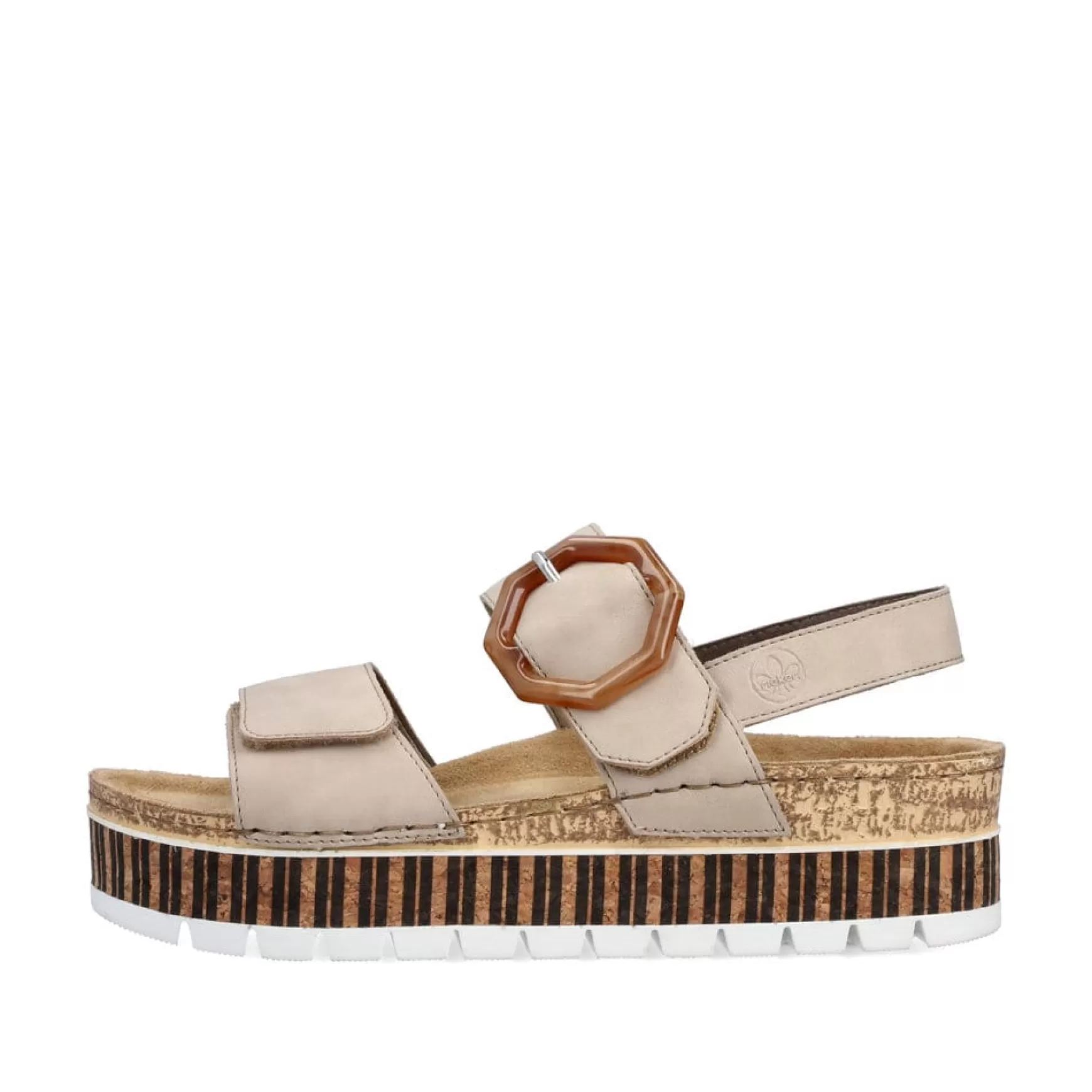 Women'S Strappy Sandals Sand Beige-Rieker Store