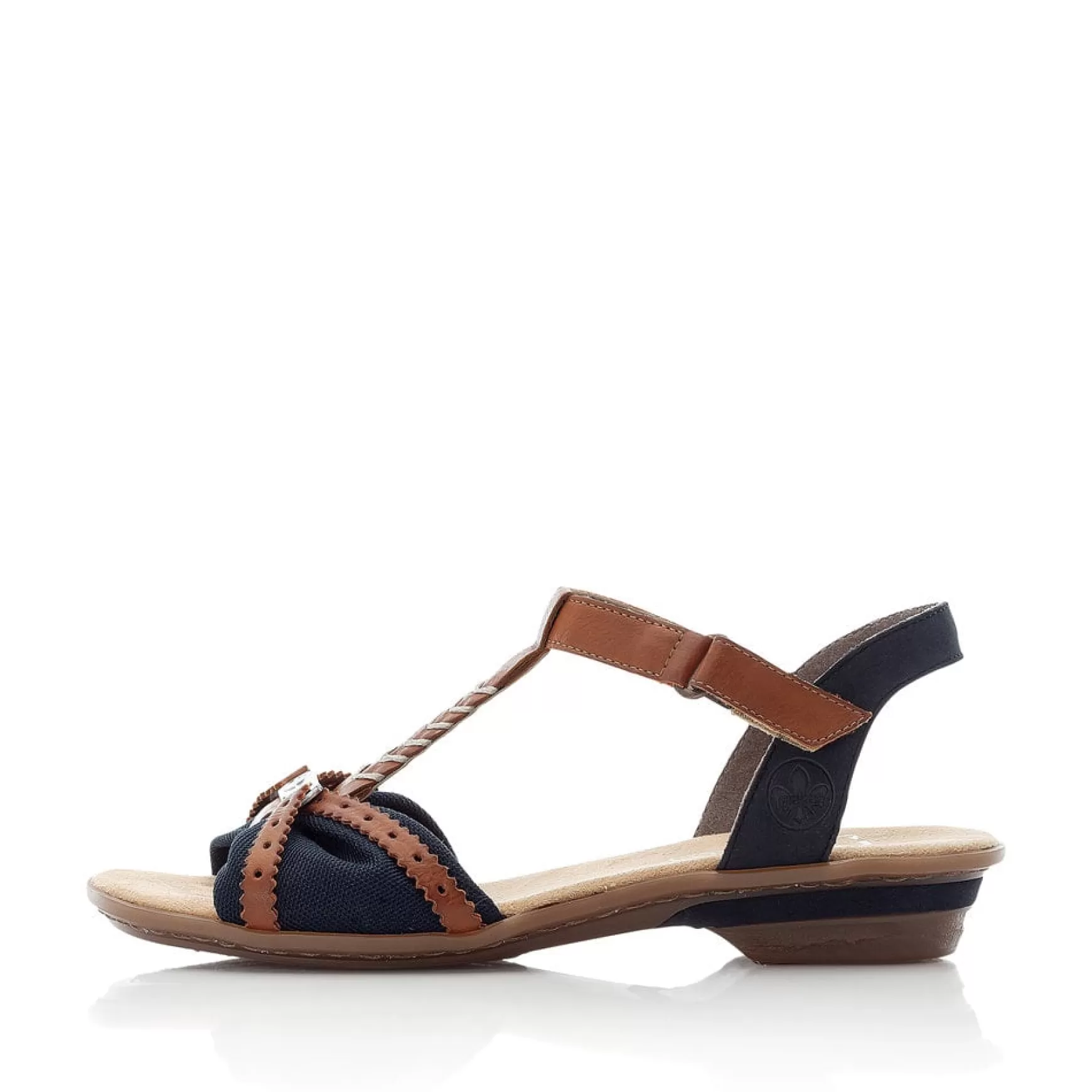 Women'S Strappy Sandals Sea Blue-Brown-Rieker Fashion