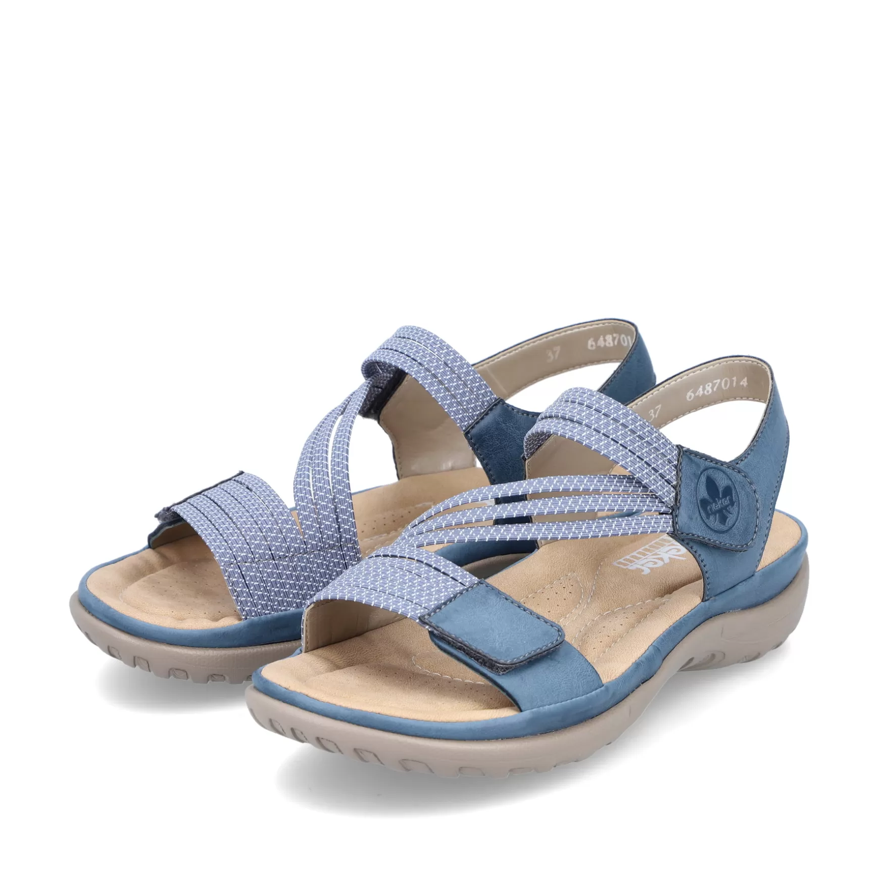 Women'S Strappy Sandals Sky Blue-Rieker New