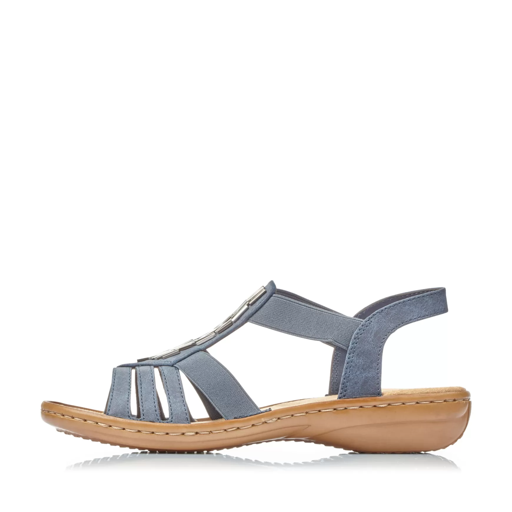 Women'S Strappy Sandals Slate Blue-Rieker Cheap