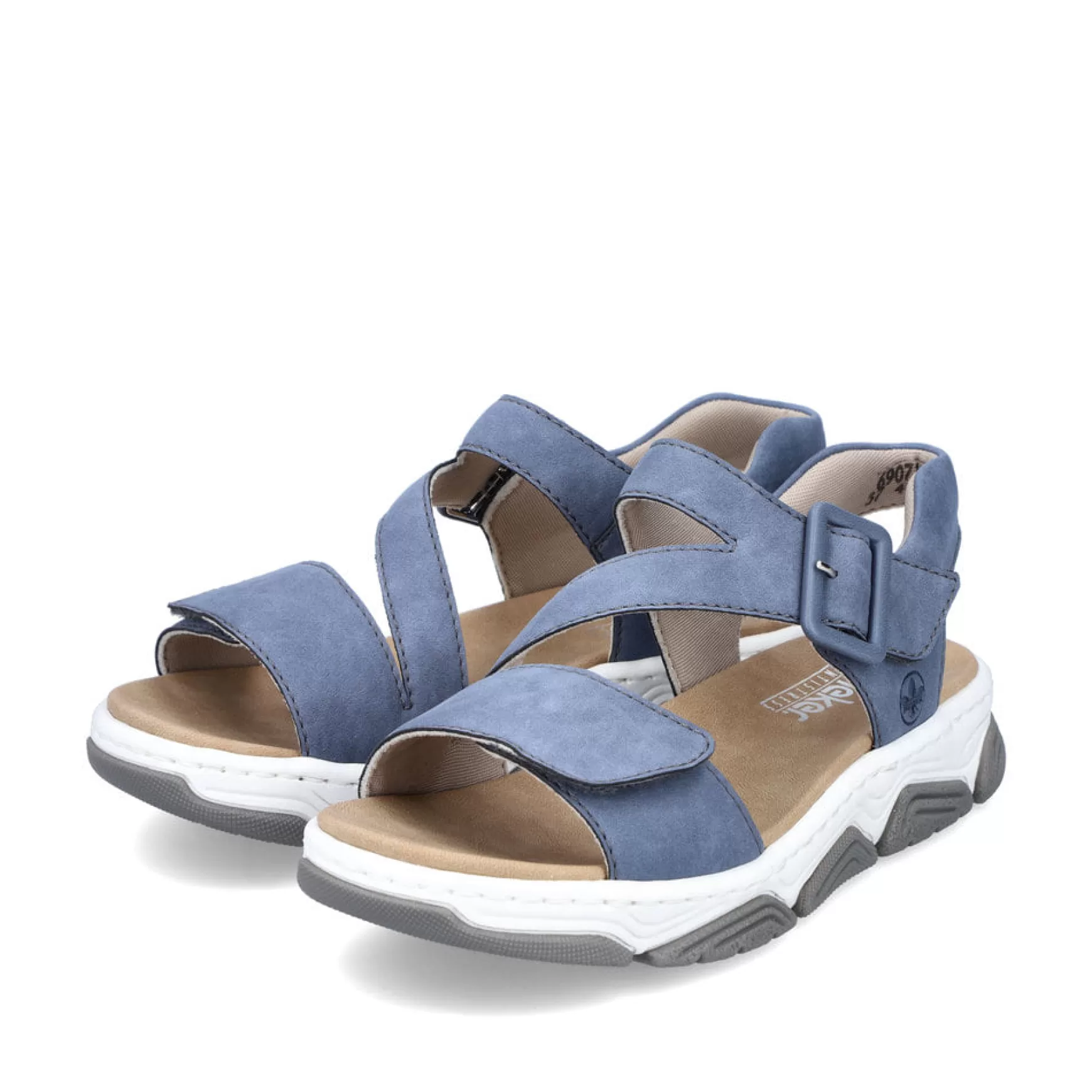 Women'S Strappy Sandals Slate Blue-Rieker Fashion