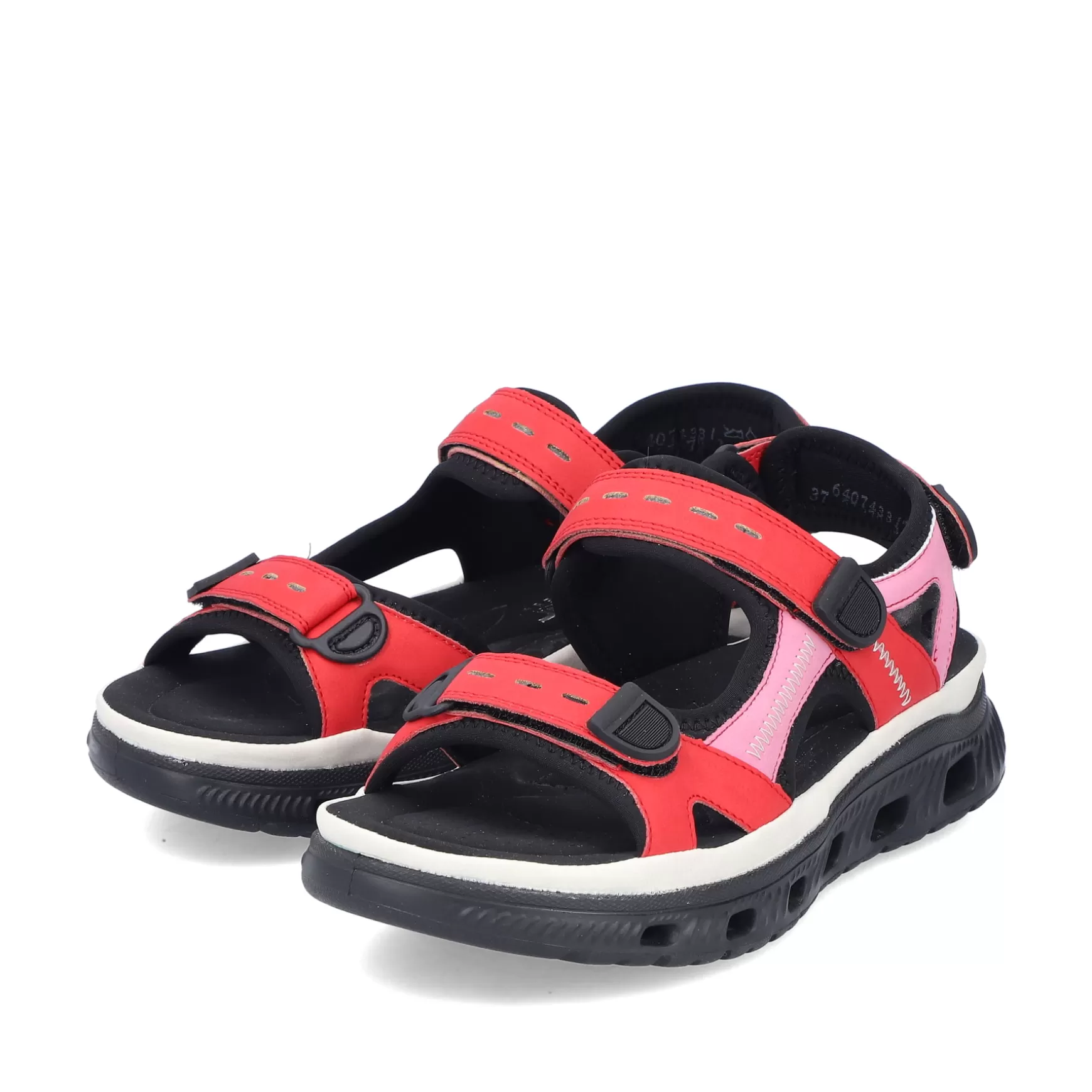 Women'S Trekking Sandals Fire Red-Rieker New