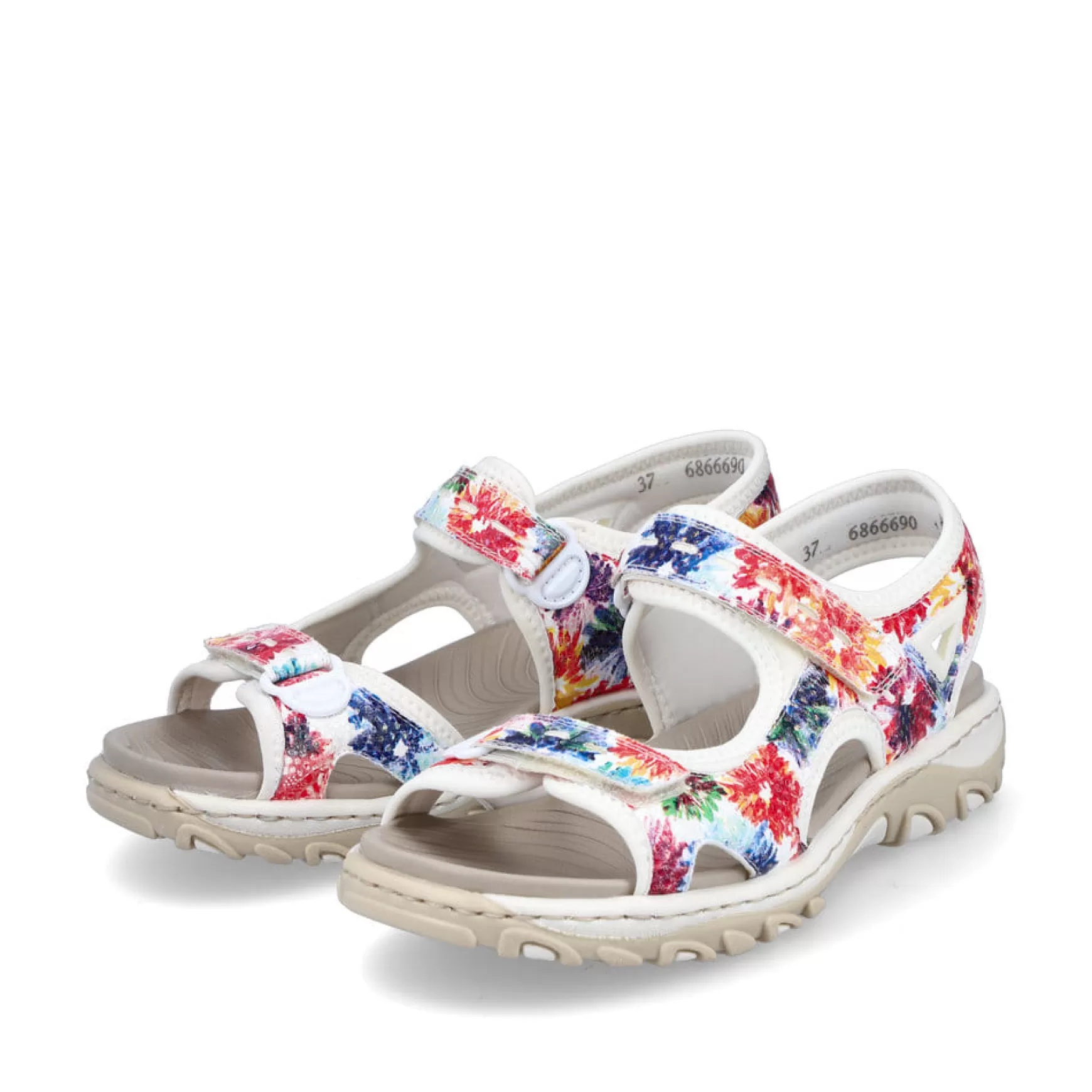 Women'S Trekking Sandals Floral-Pure White-Rieker Online