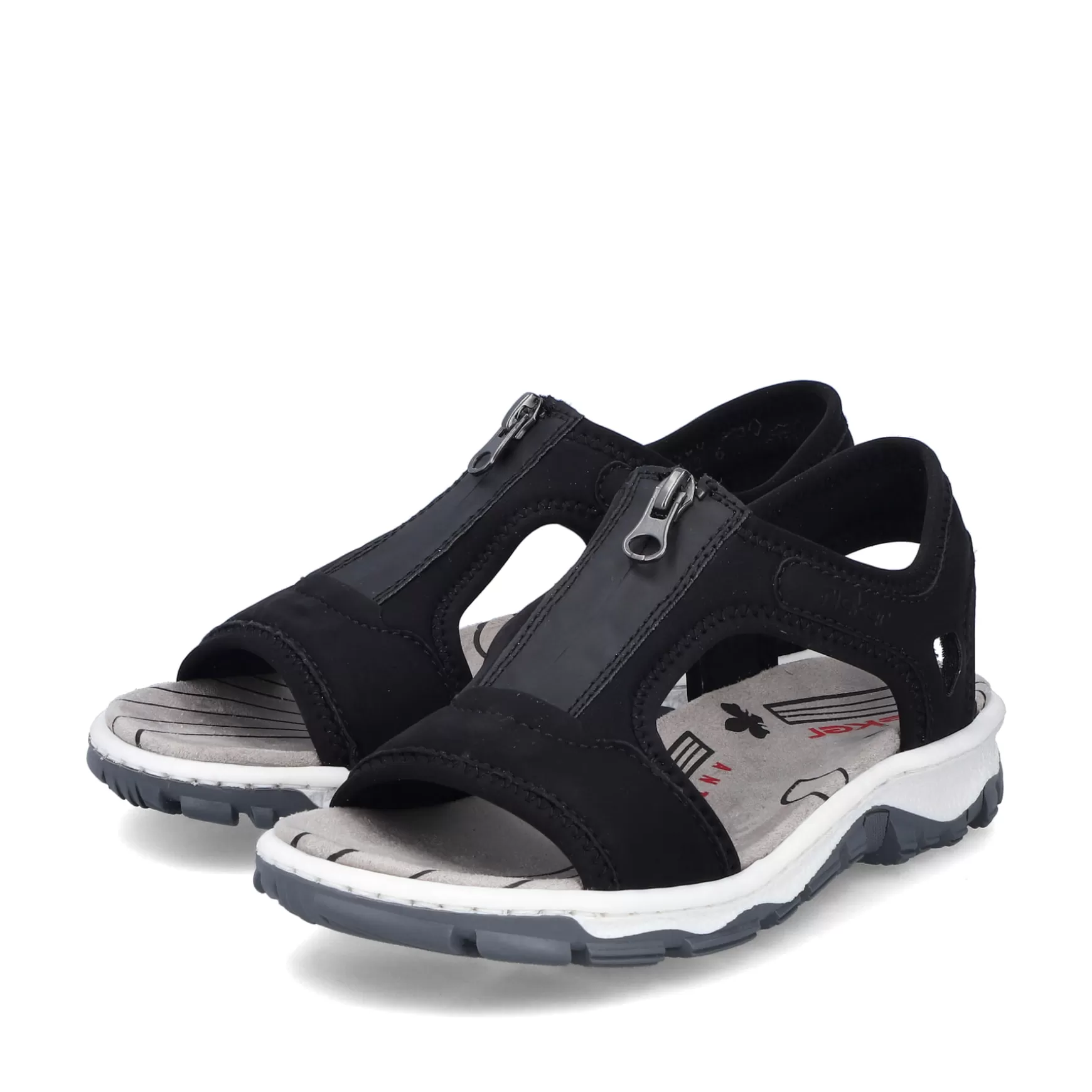 Women'S Trekking Sandals Jet Black-Rieker New