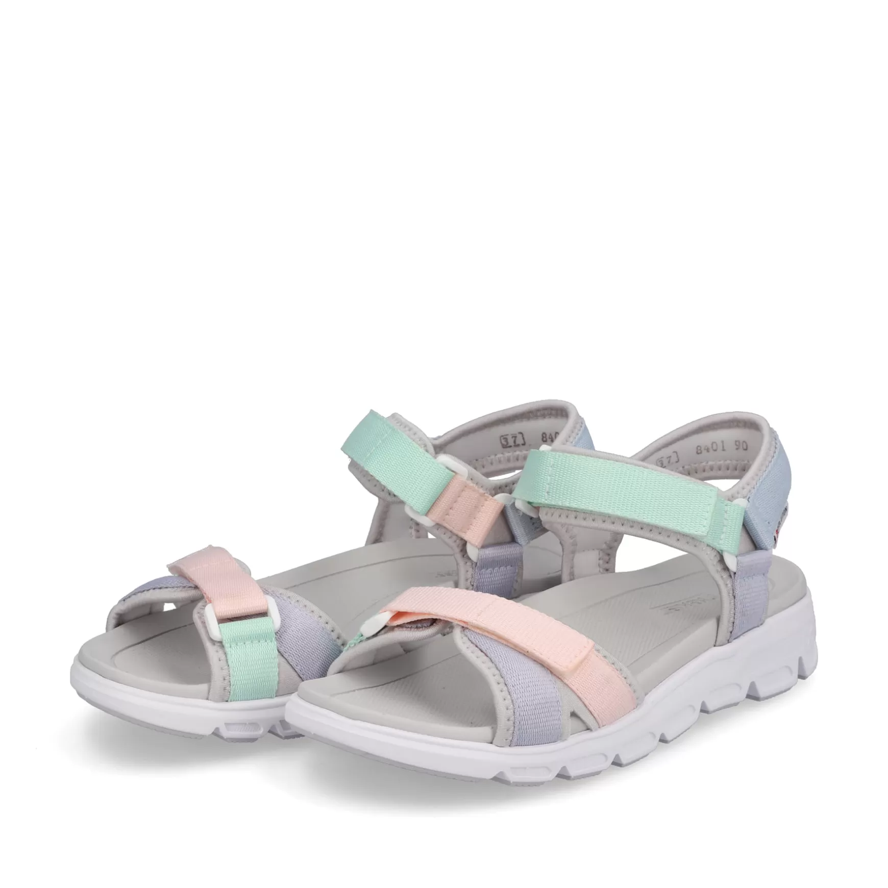 Women'S Trekking Sandals Mint-Green Soft-Pink Lilac-Rieker Best Sale