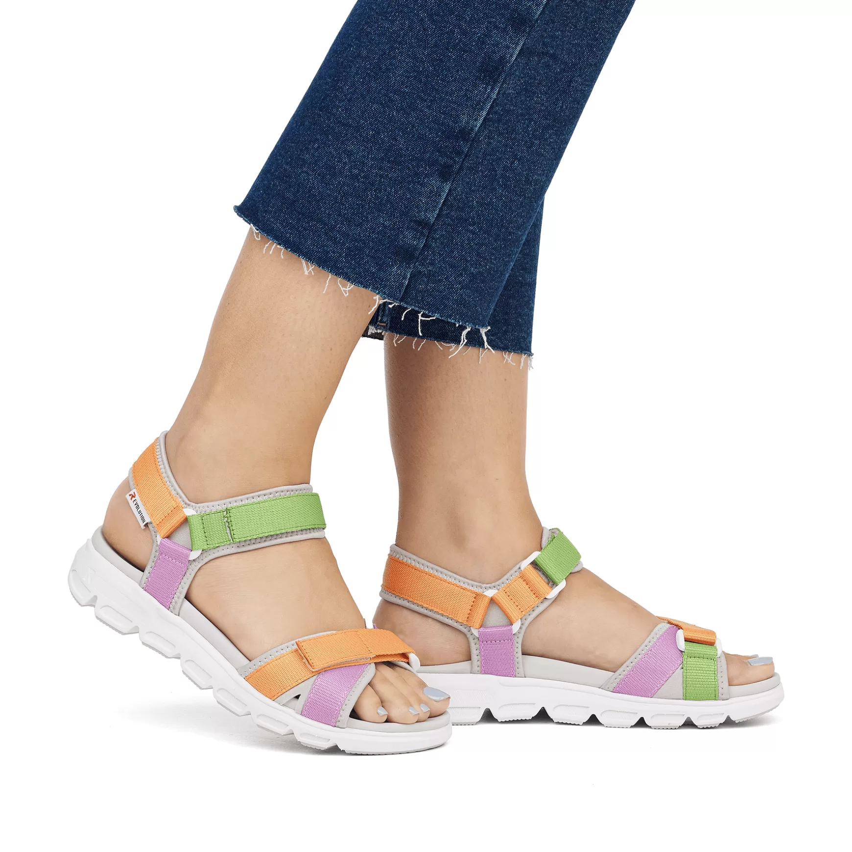Women'S Trekking Sandals Multicolored-Rieker Flash Sale