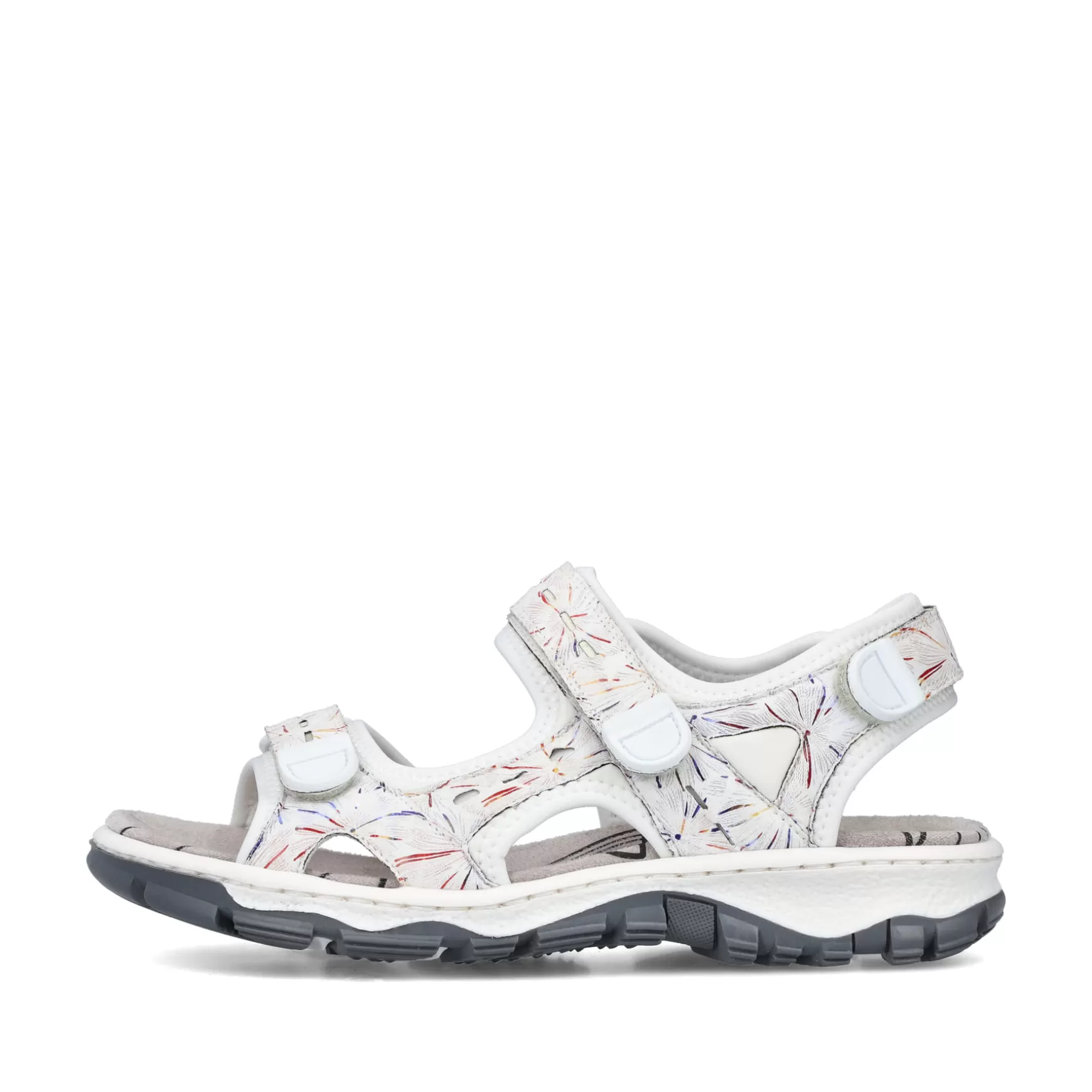 Women'S Trekking Sandals Pearl White-Multi-Rieker Clearance