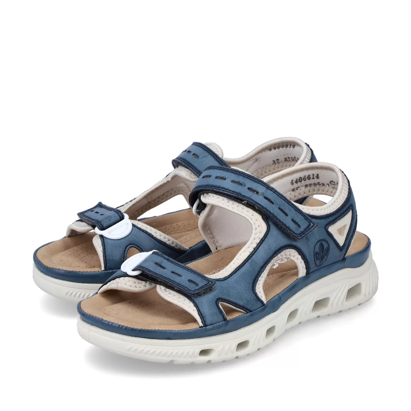 Women'S Trekking Sandals Slate Blue-Rieker Discount