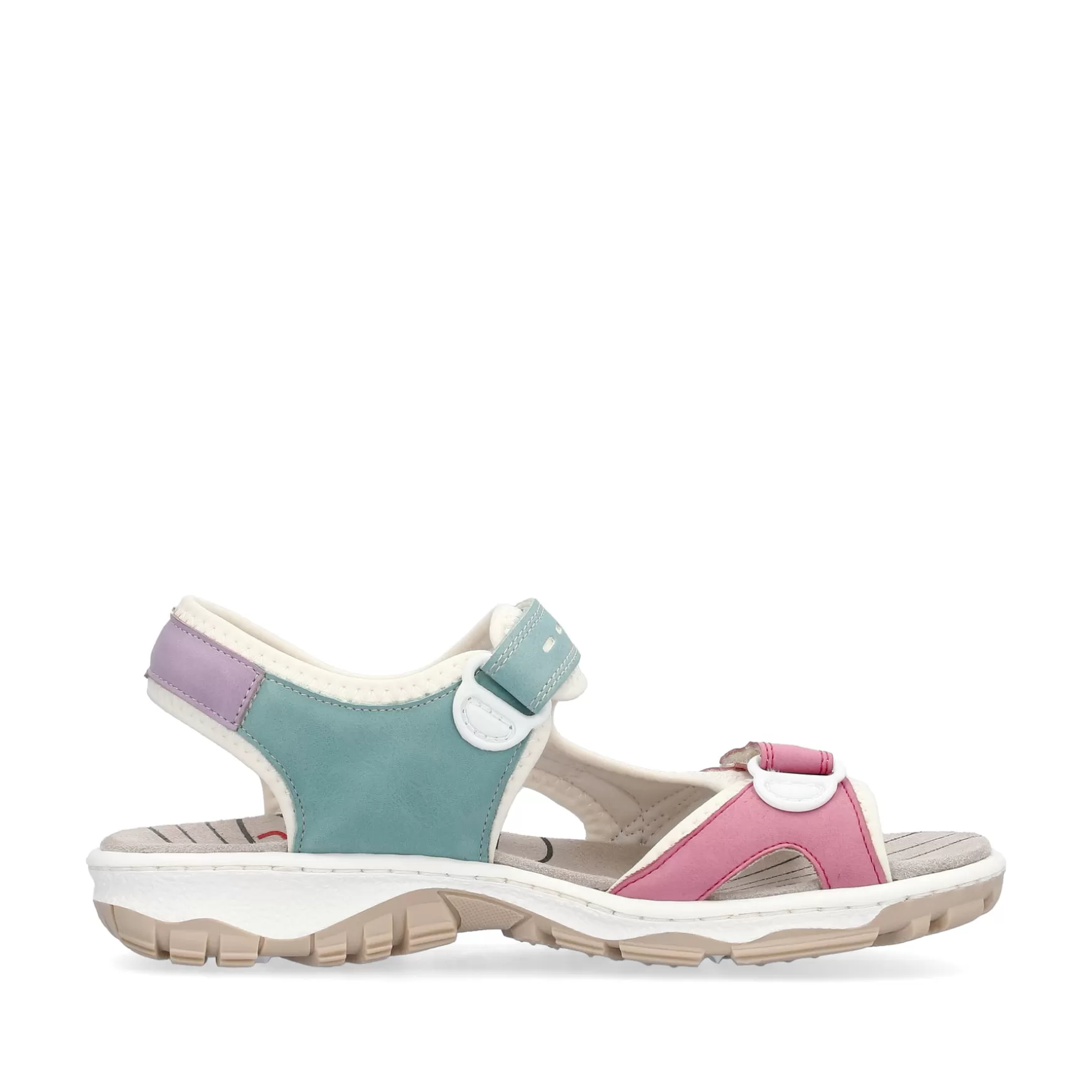 Women'S Trekking Sandals White-Multicolored-Rieker Outlet