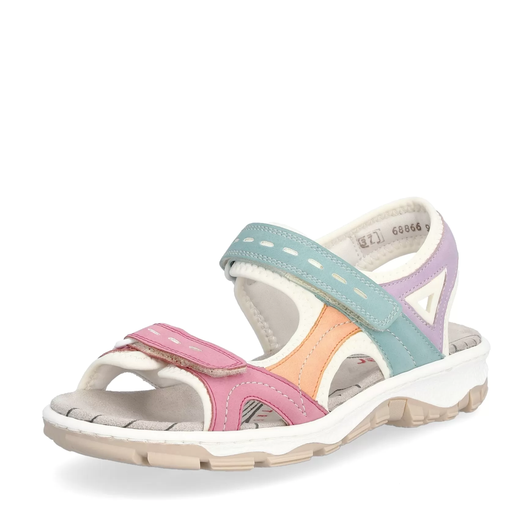 Women'S Trekking Sandals White-Multicolored-Rieker Outlet