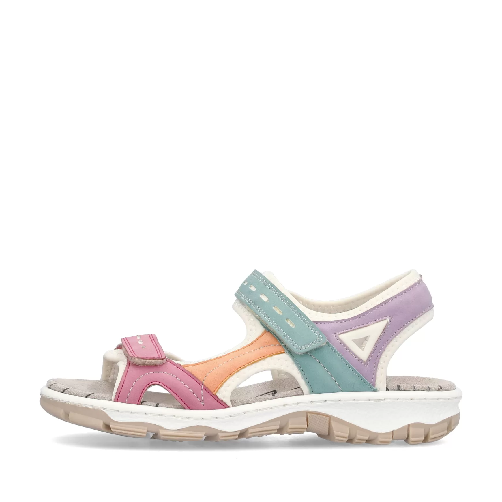 Women'S Trekking Sandals White-Multicolored-Rieker Outlet