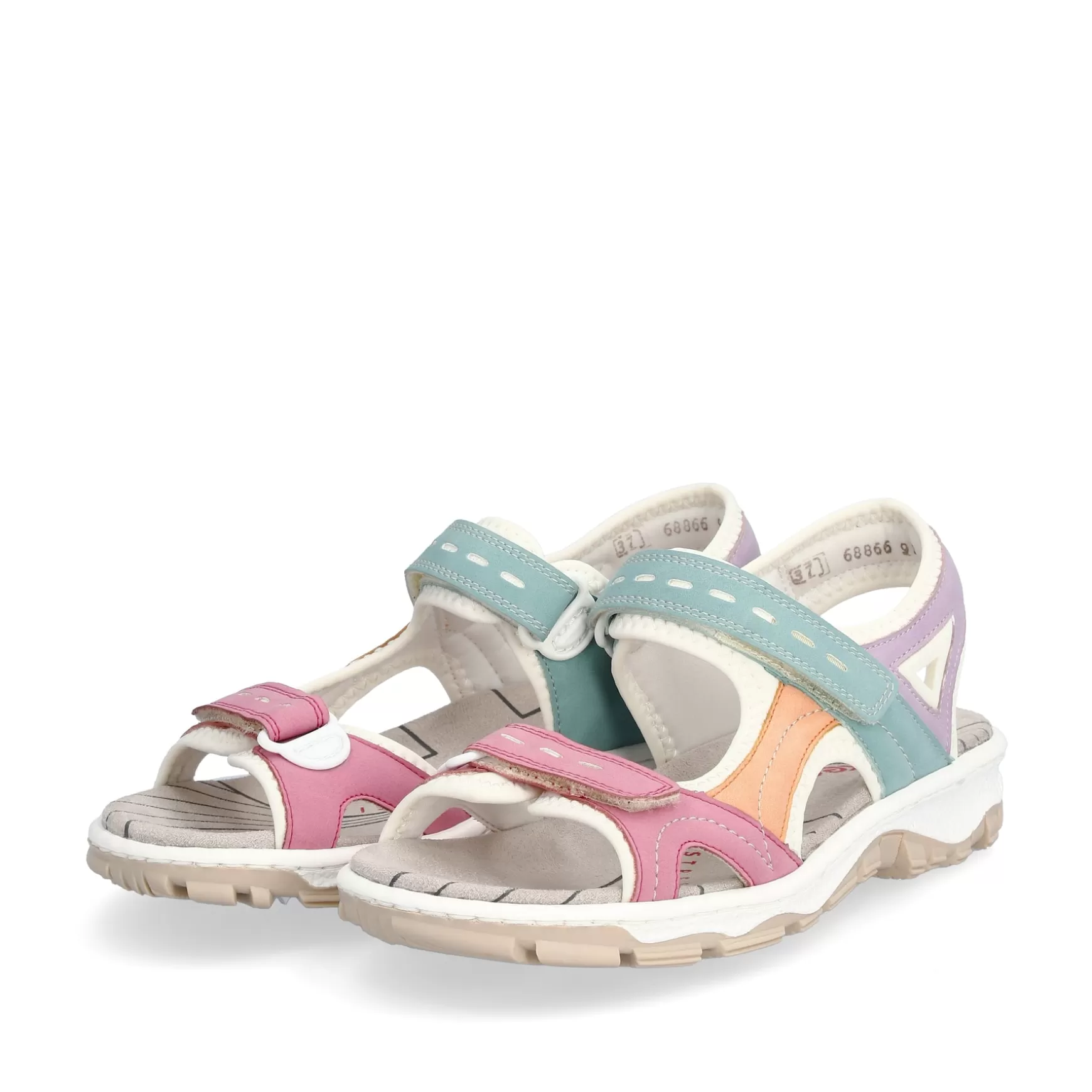 Women'S Trekking Sandals White-Multicolored-Rieker Outlet