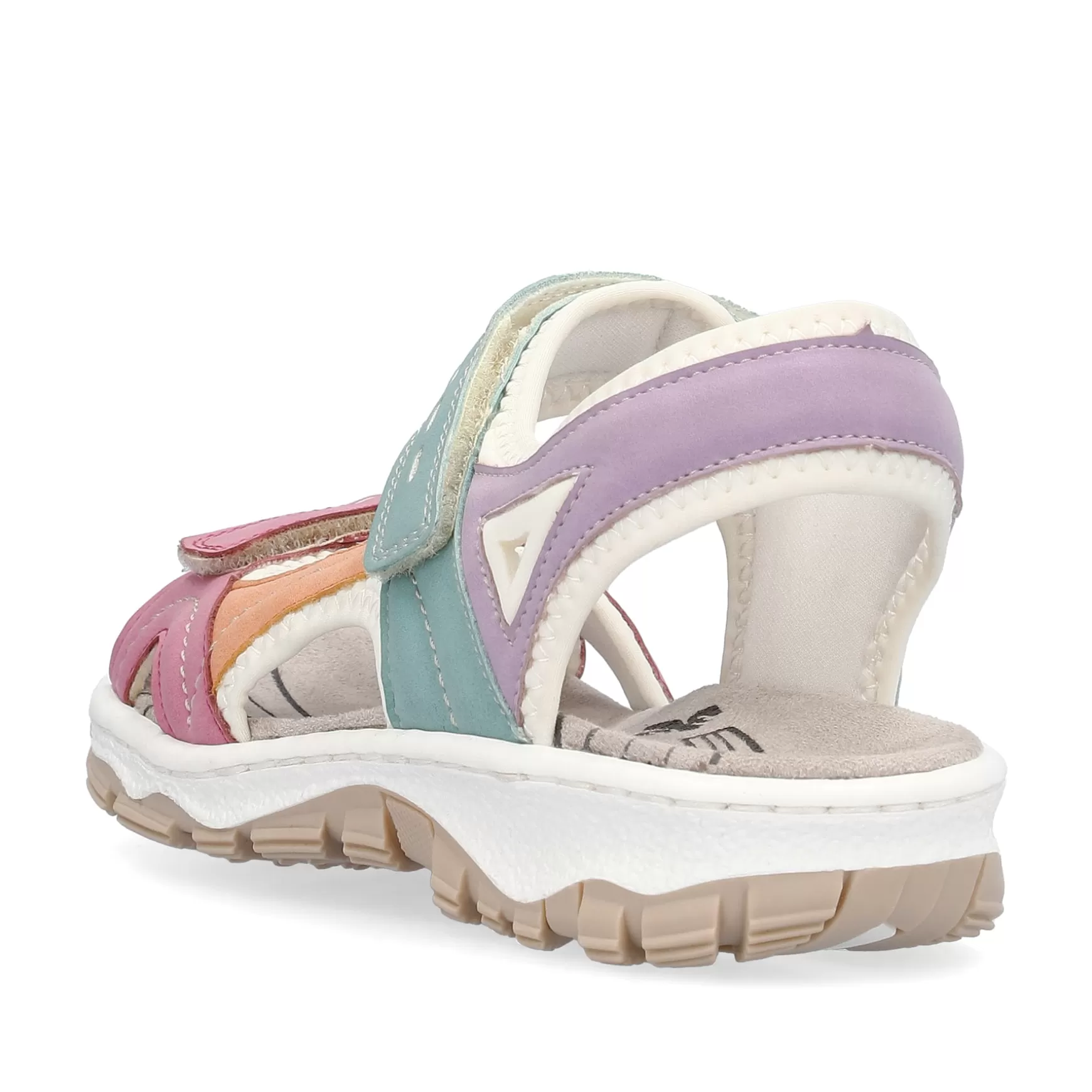 Women'S Trekking Sandals White-Multicolored-Rieker Outlet