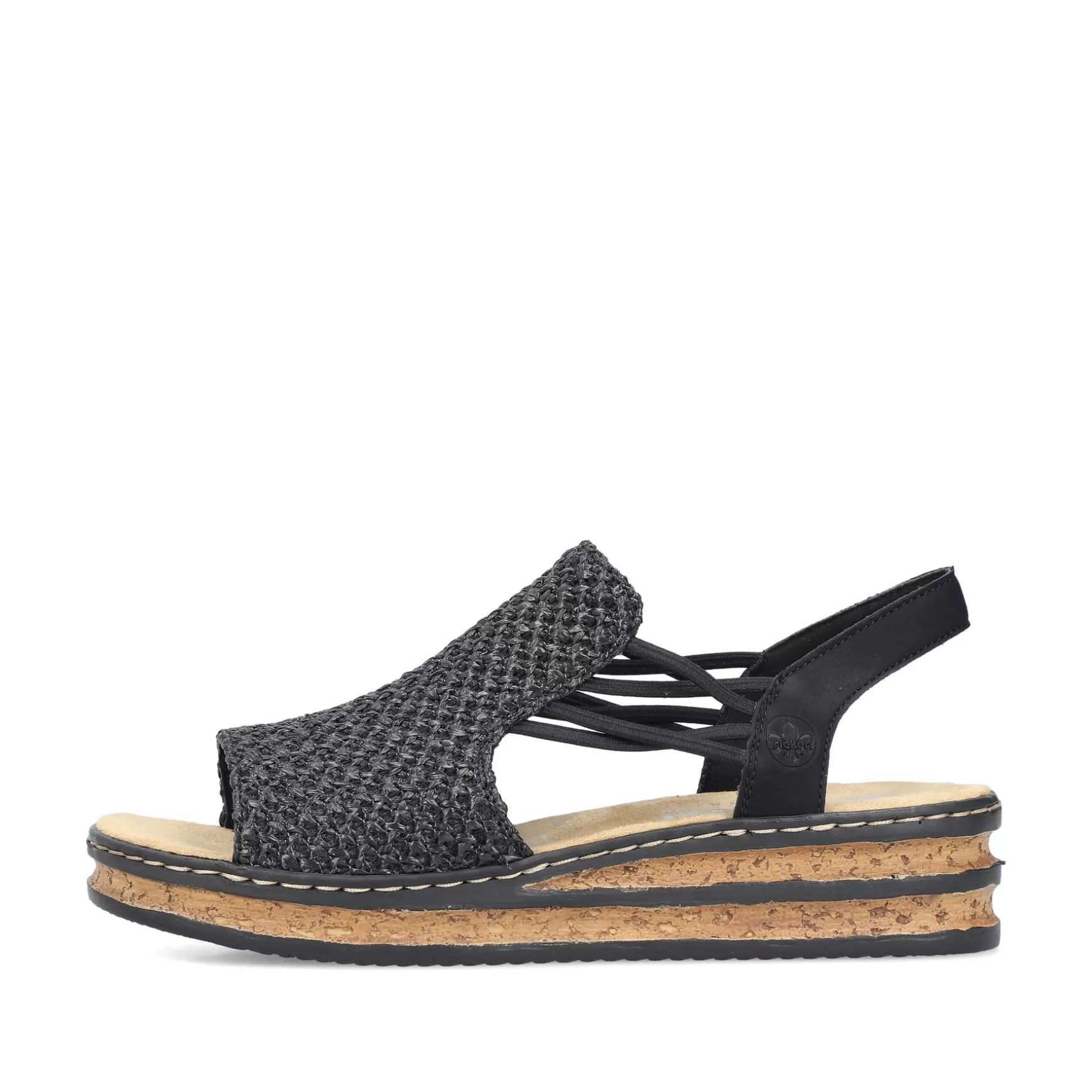 Women'S Wedge Sandals Asphalt Black-Rieker Outlet