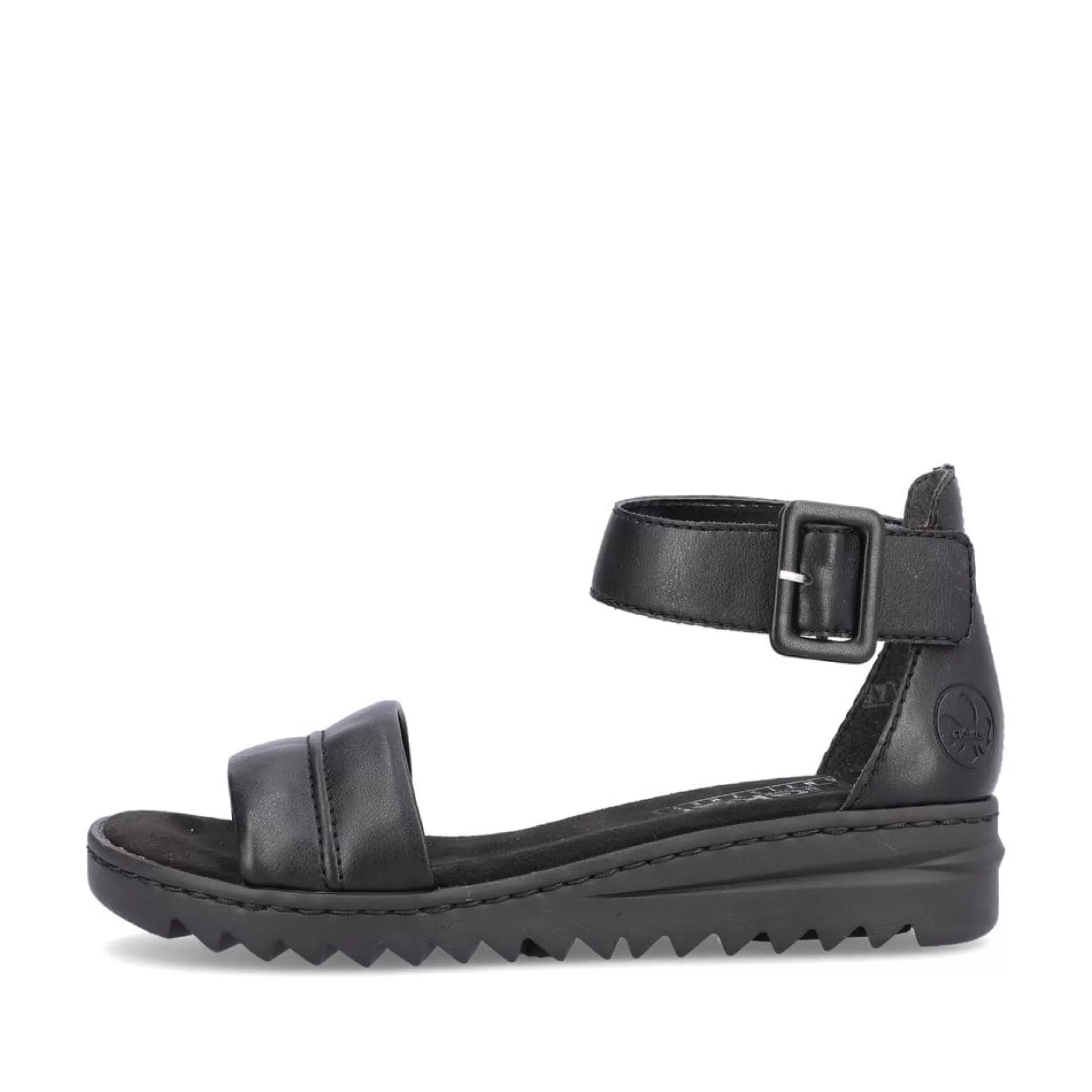 Women'S Wedge Sandals Asphalt Black-Rieker Cheap