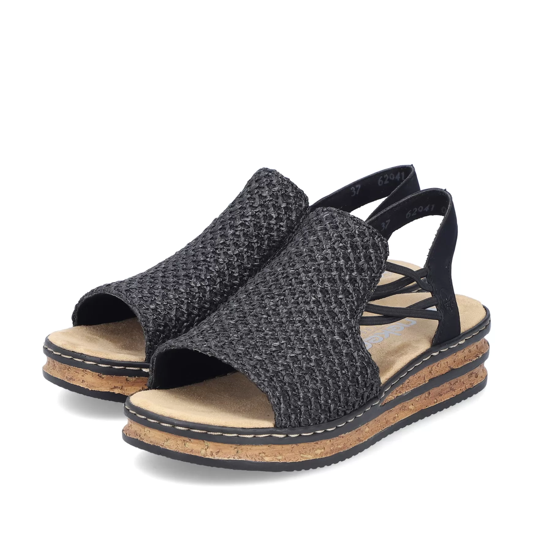 Women'S Wedge Sandals Asphalt Black-Rieker Outlet