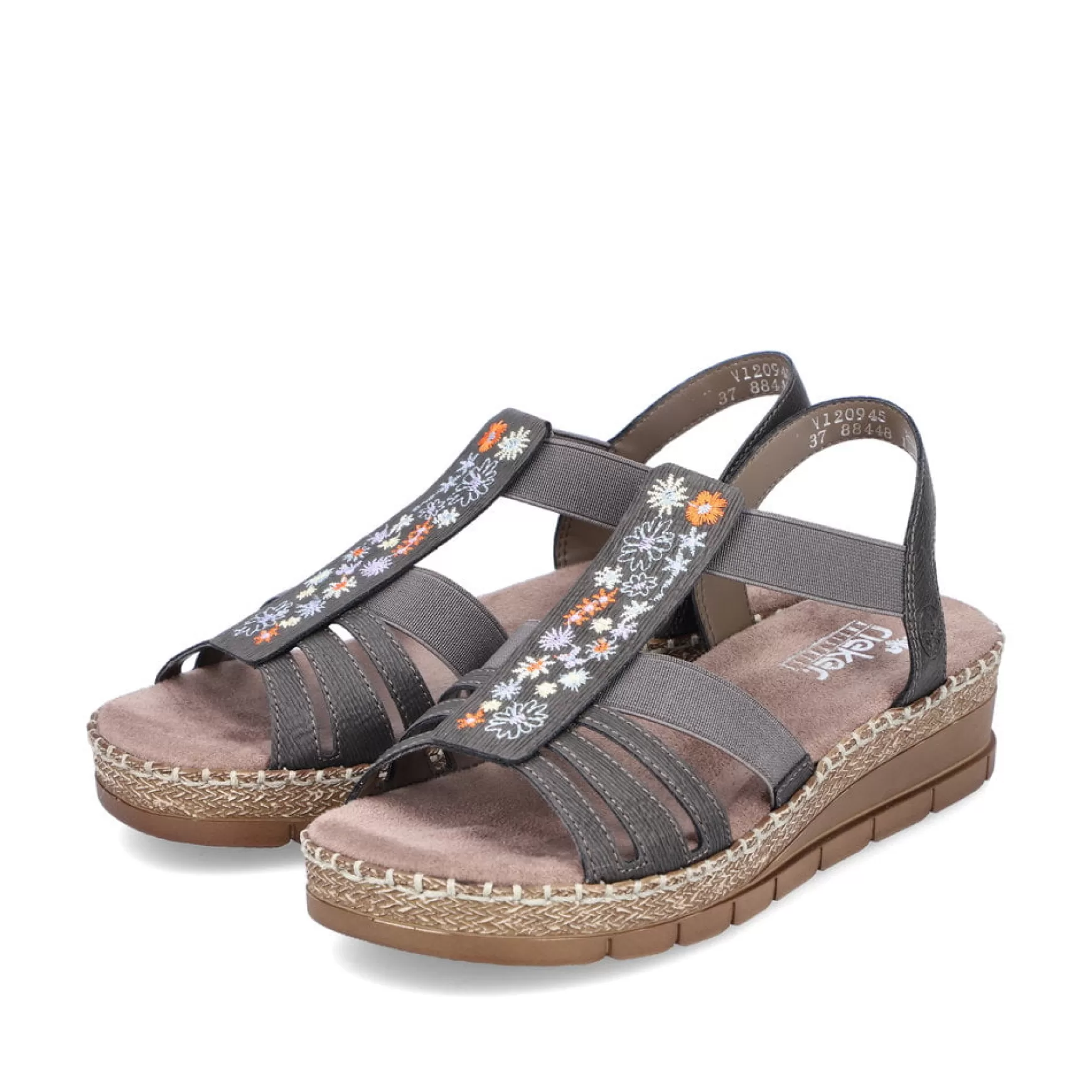 Women'S Wedge Sandals Asphalt Gray-Rieker Best