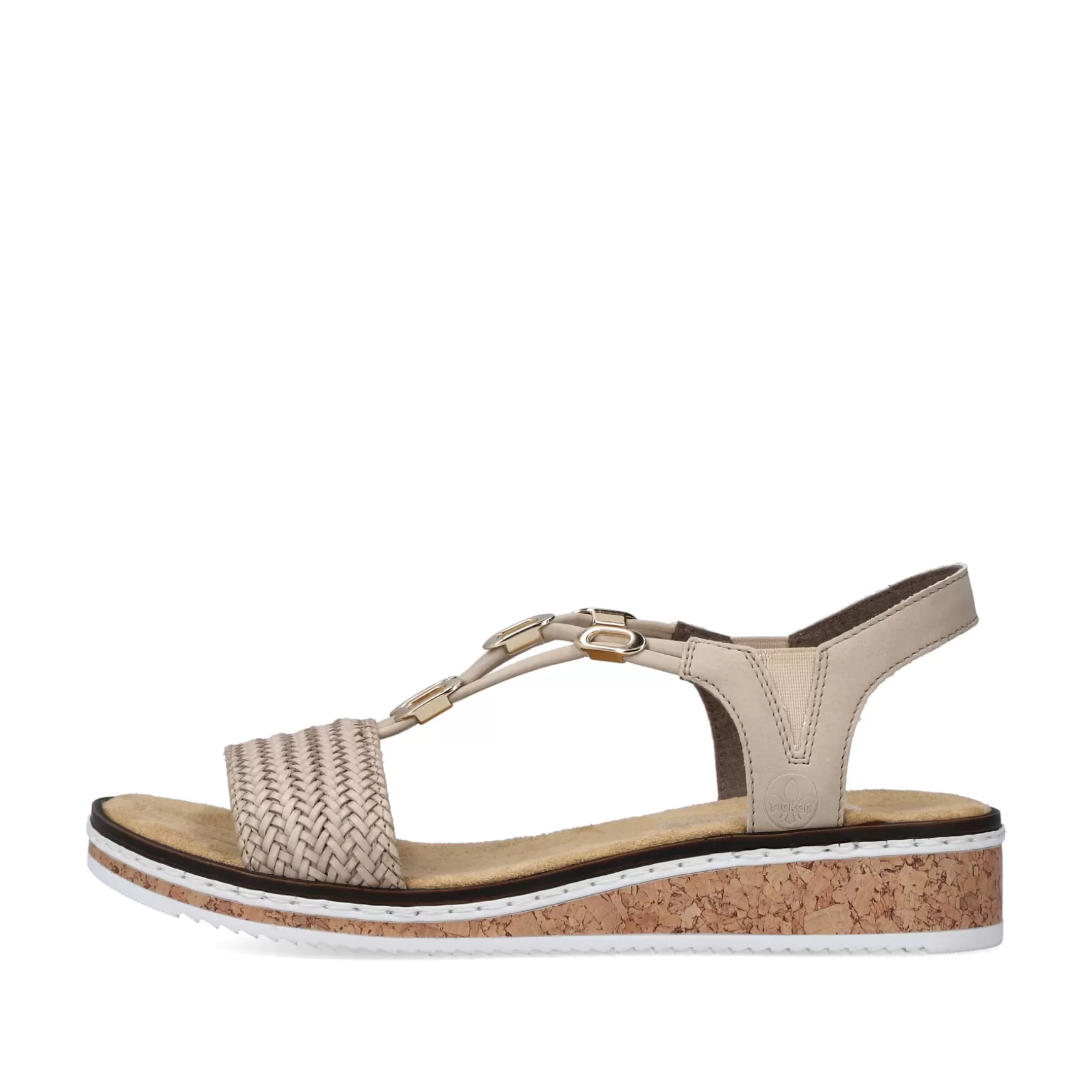 Women'S Wedge Sandals Beige-Rieker Cheap