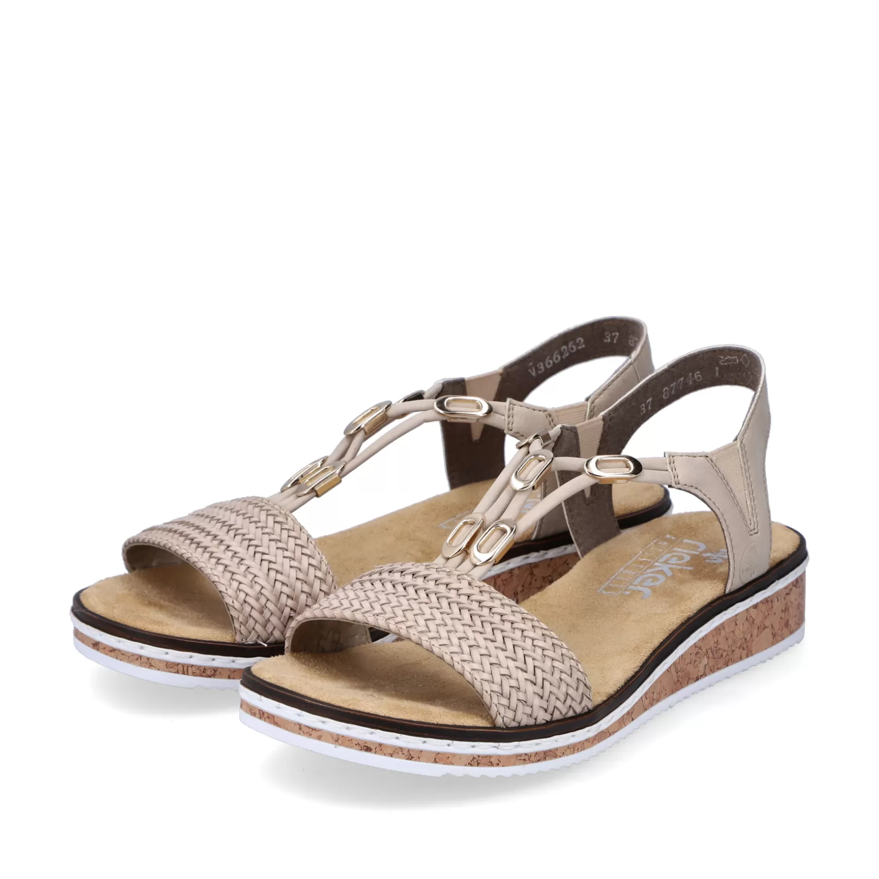 Women'S Wedge Sandals Beige-Rieker Cheap