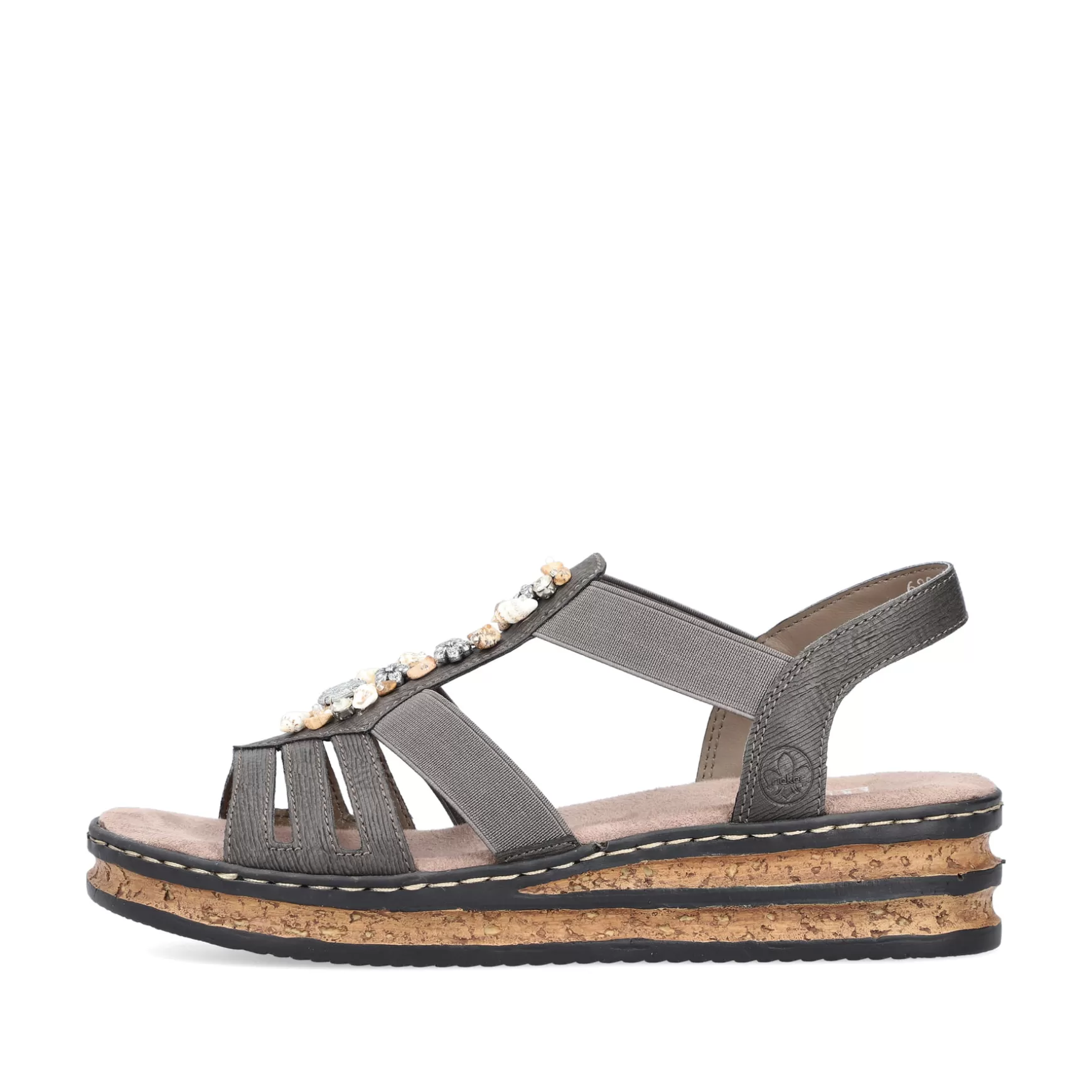 Women'S Wedge Sandals Brown Gray-Rieker Best