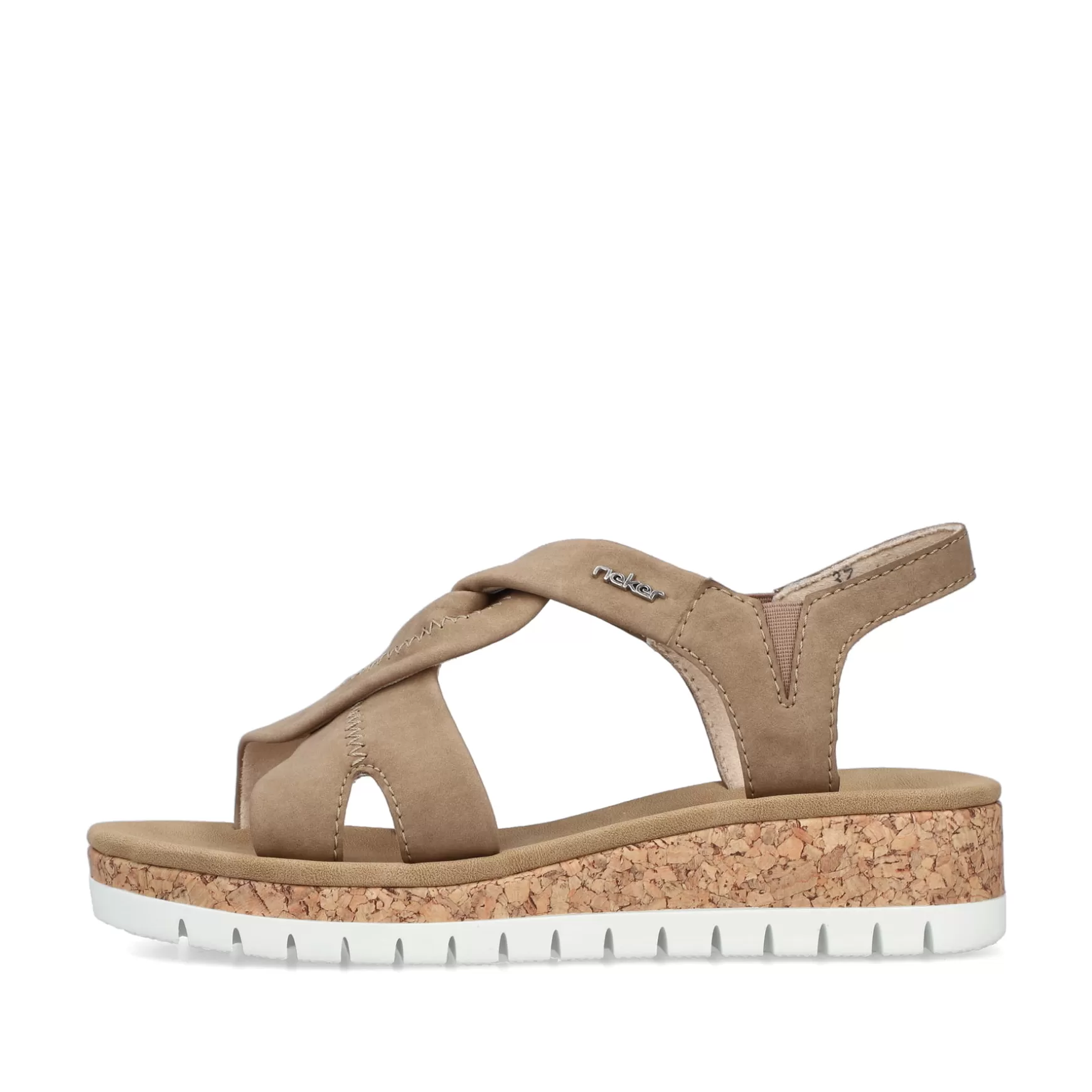 Women'S Wedge Sandals Brown-Beige-Rieker Online