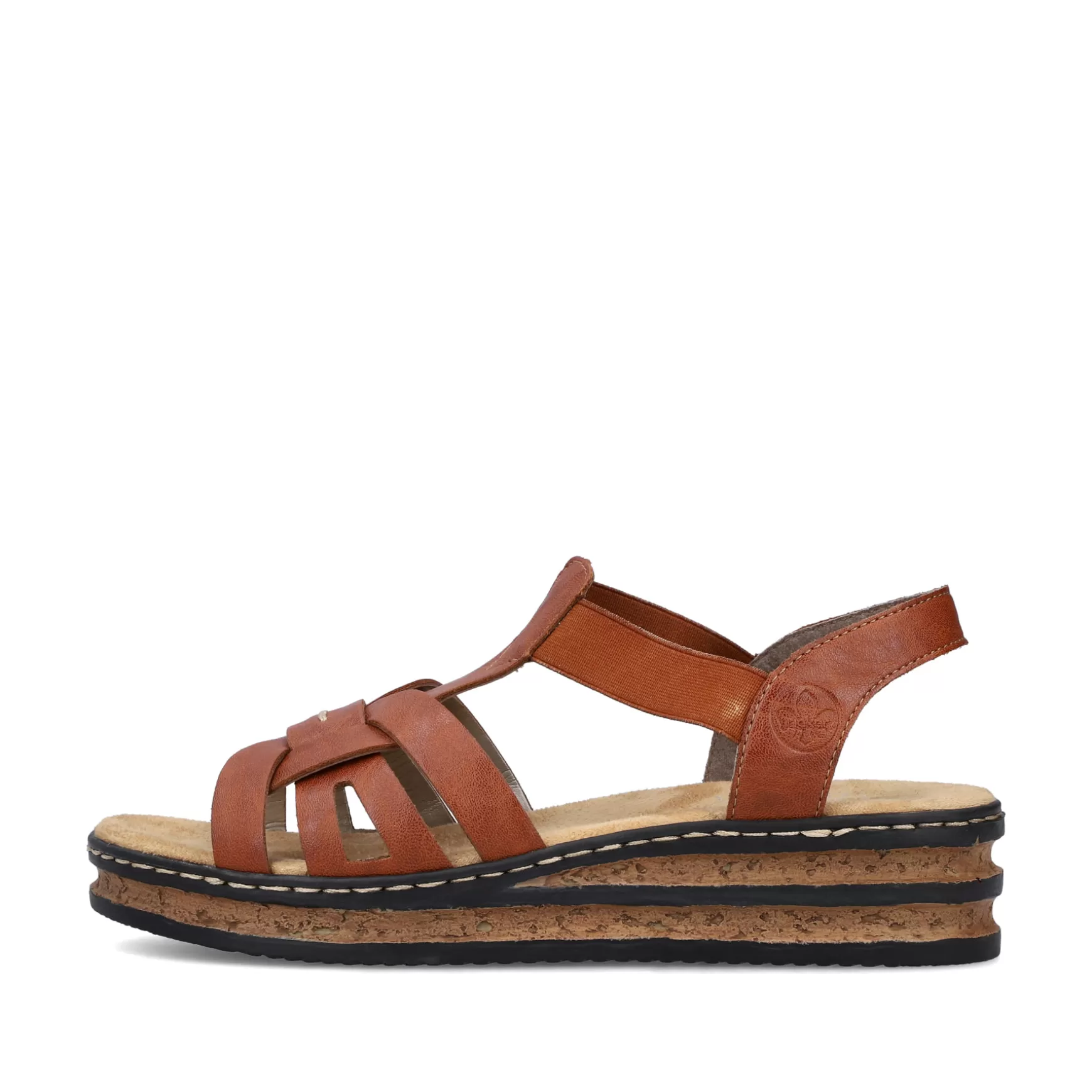 Women'S Wedge Sandals Chestnut Brown-Rieker Store