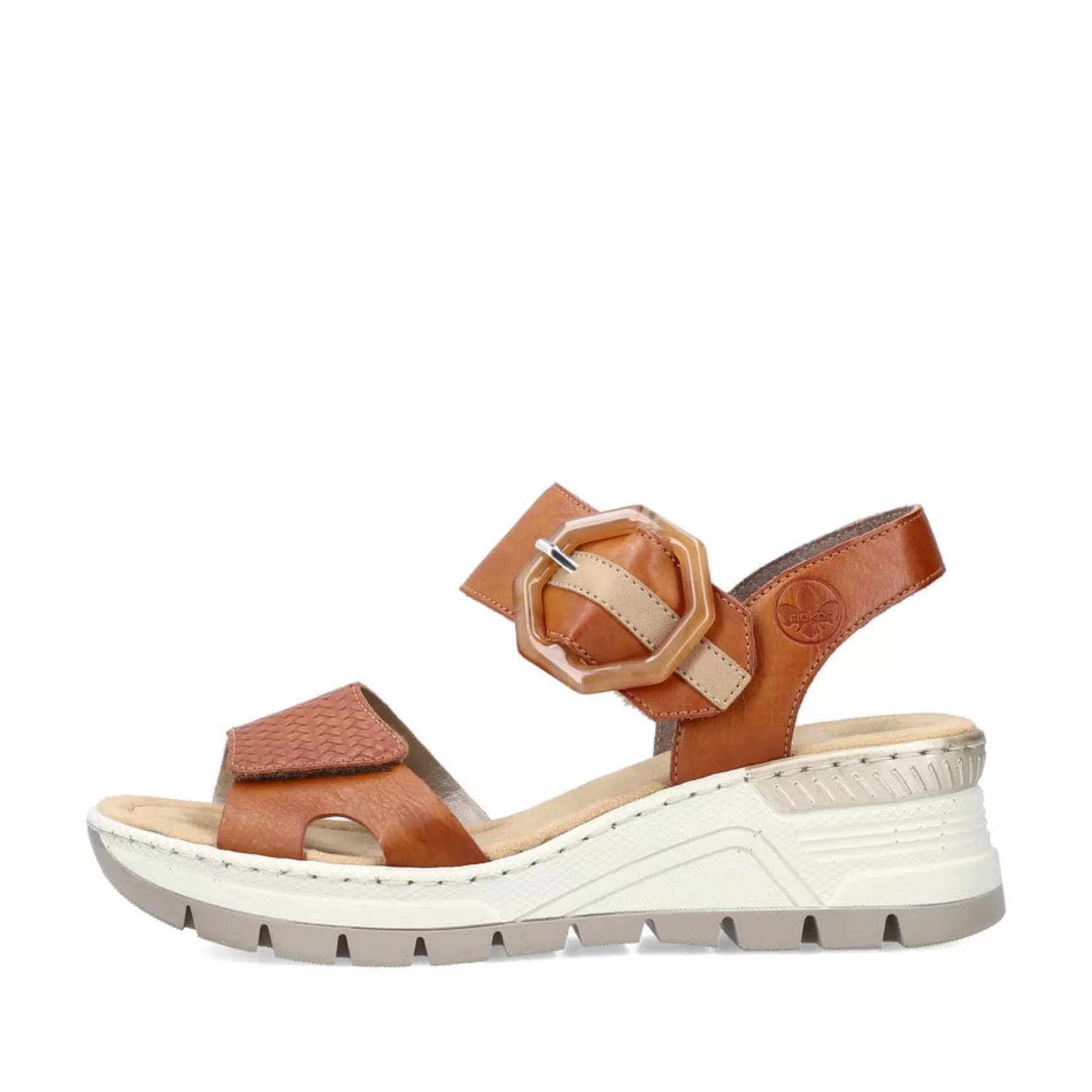 Women'S Wedge Sandals Chestnut Brown-Rieker New