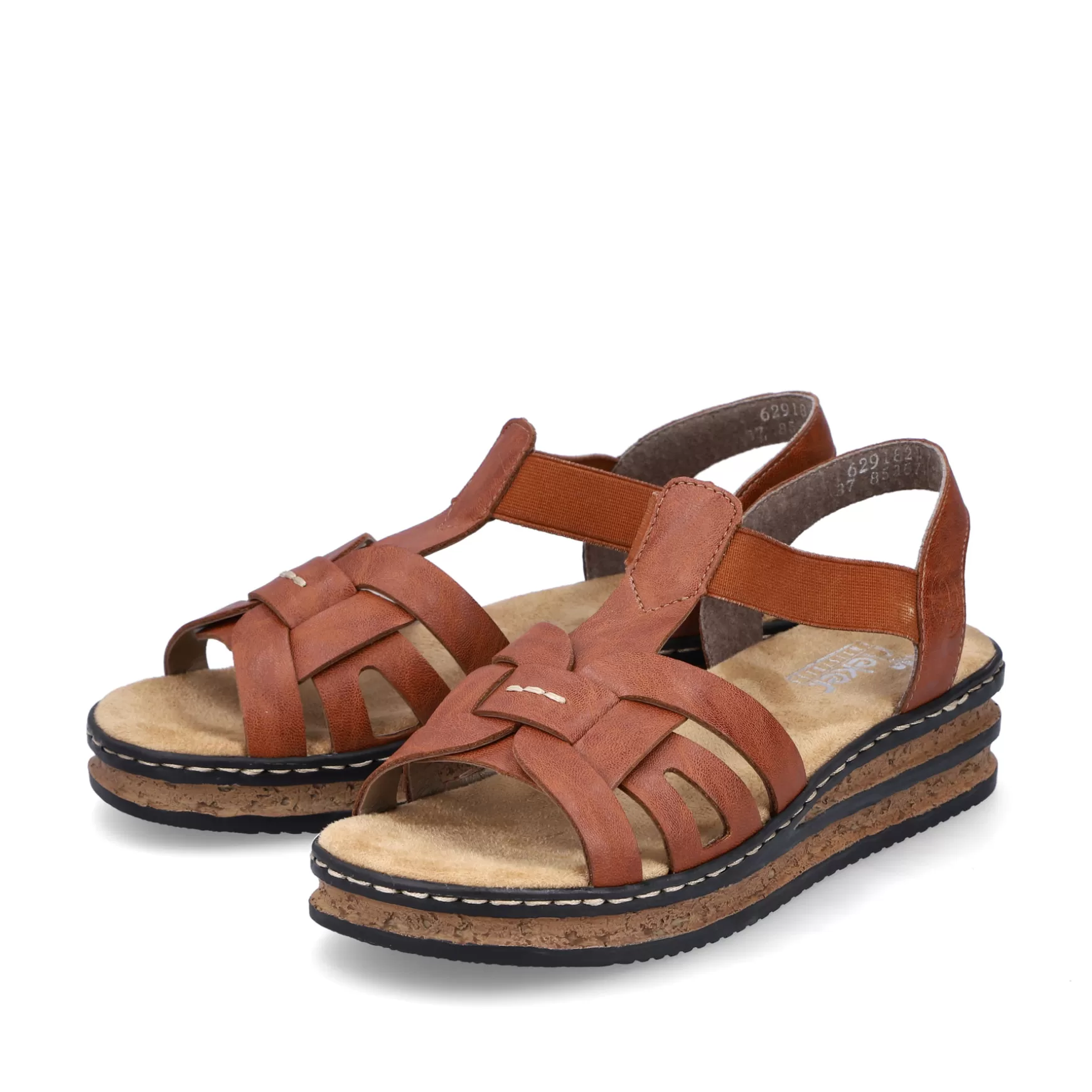 Women'S Wedge Sandals Chestnut Brown-Rieker Store