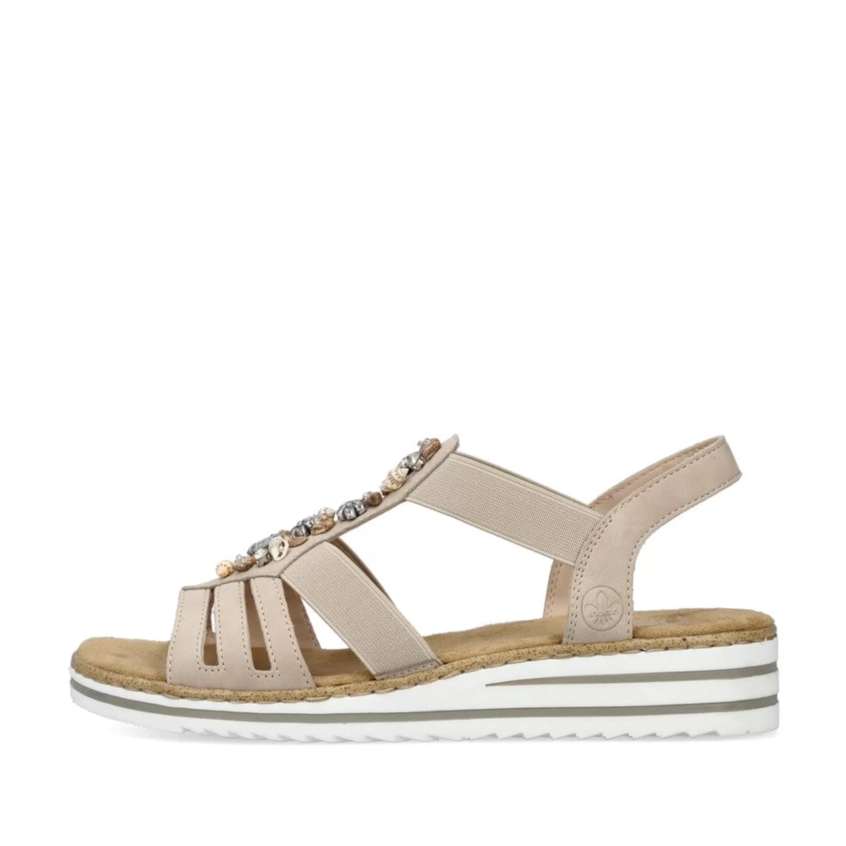 Women'S Wedge Sandals Cream Beige-Rieker Best