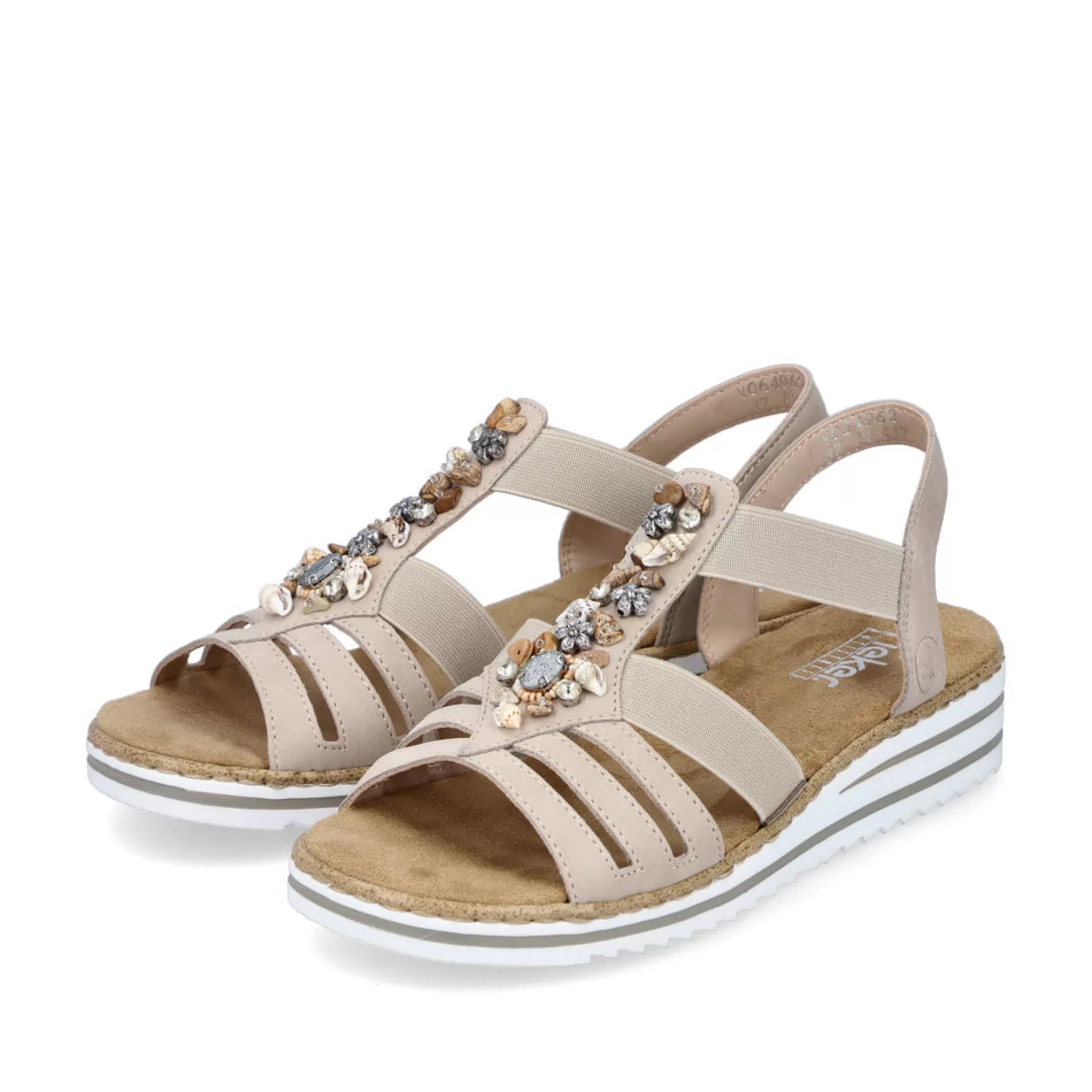 Women'S Wedge Sandals Cream Beige-Rieker Best