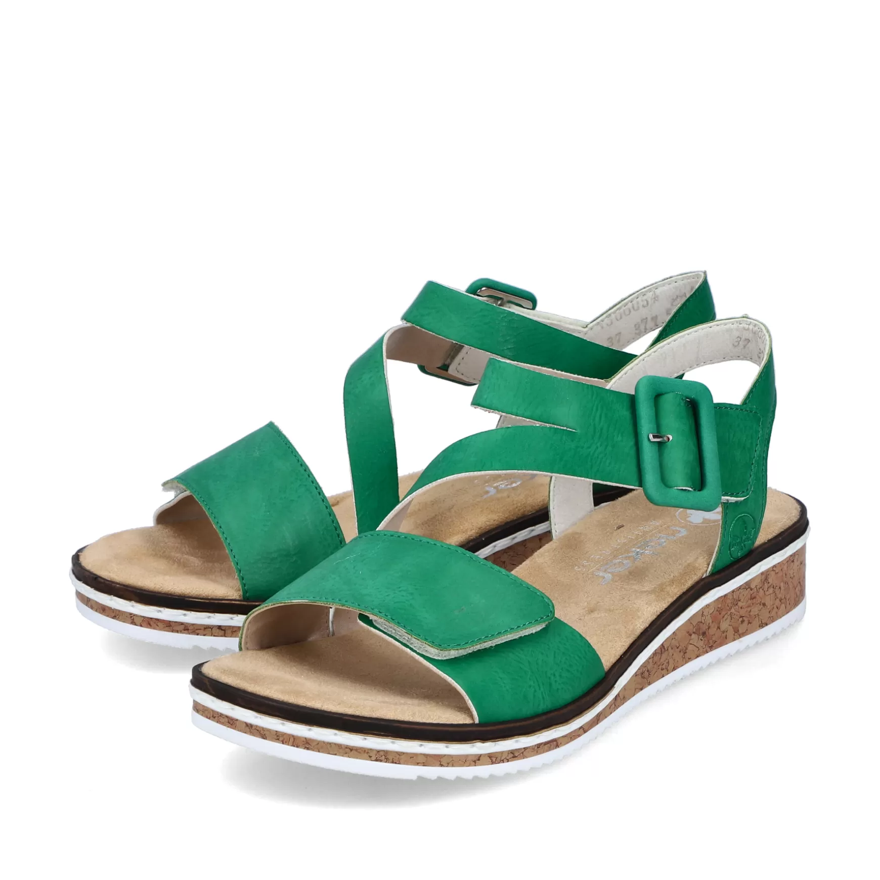 Women'S Wedge Sandals Grass Green-Rieker Discount