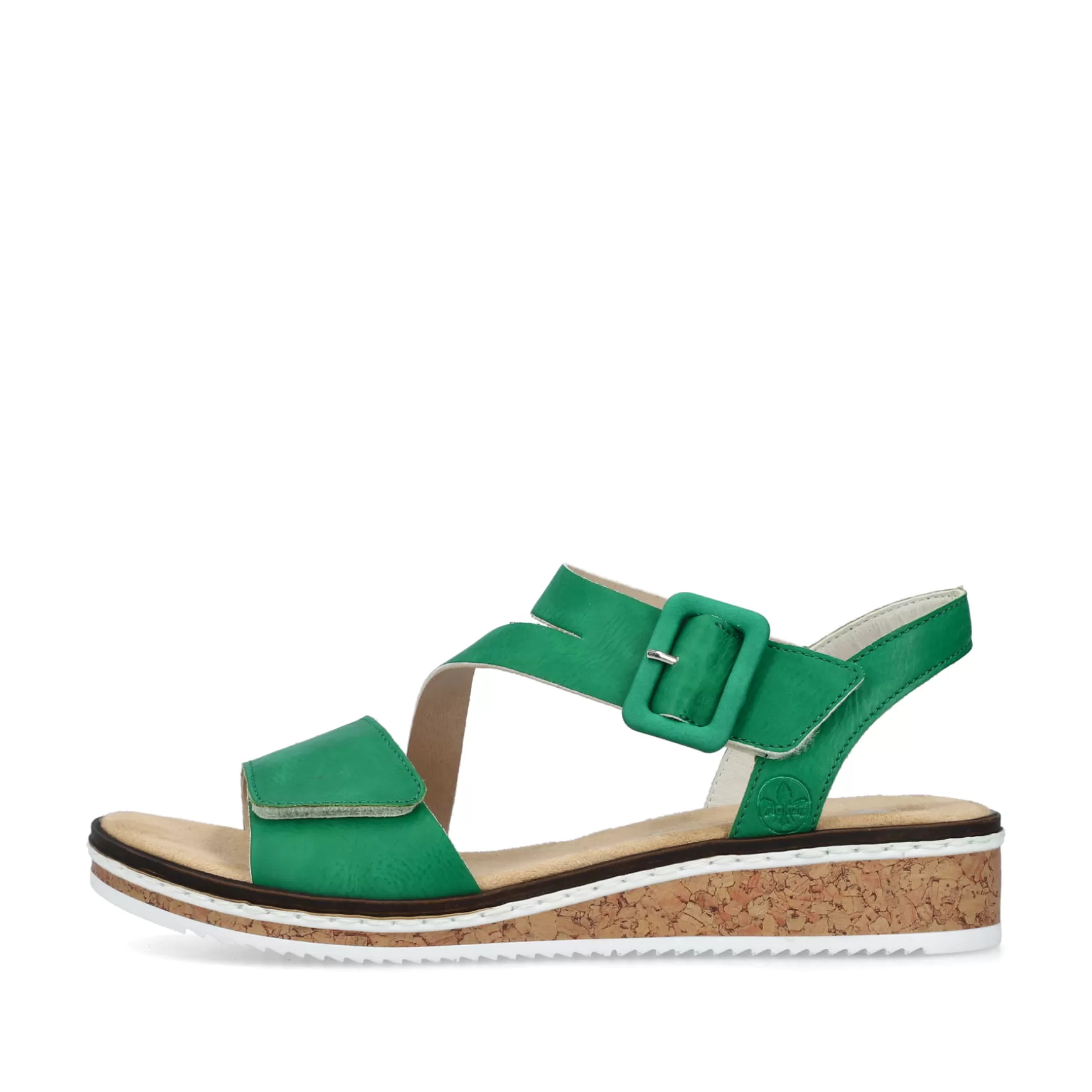 Women'S Wedge Sandals Grass Green-Rieker Discount