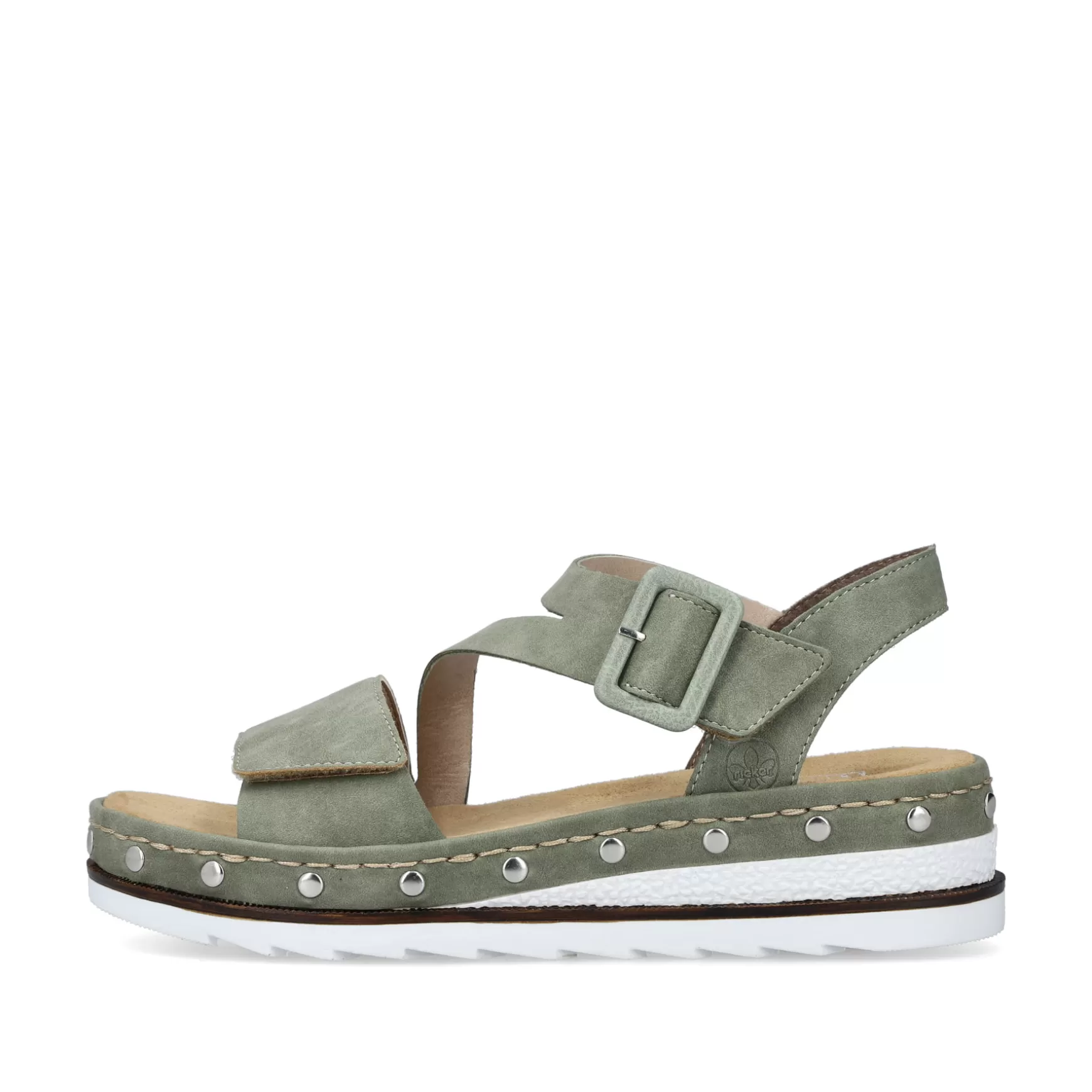 Women'S Wedge Sandals Green Gray-Rieker Best Sale