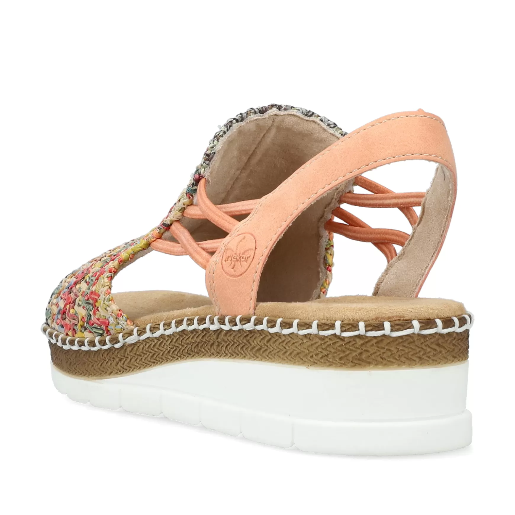 Women'S Wedge Sandals In Multi-Salmon Colors-Rieker Cheap