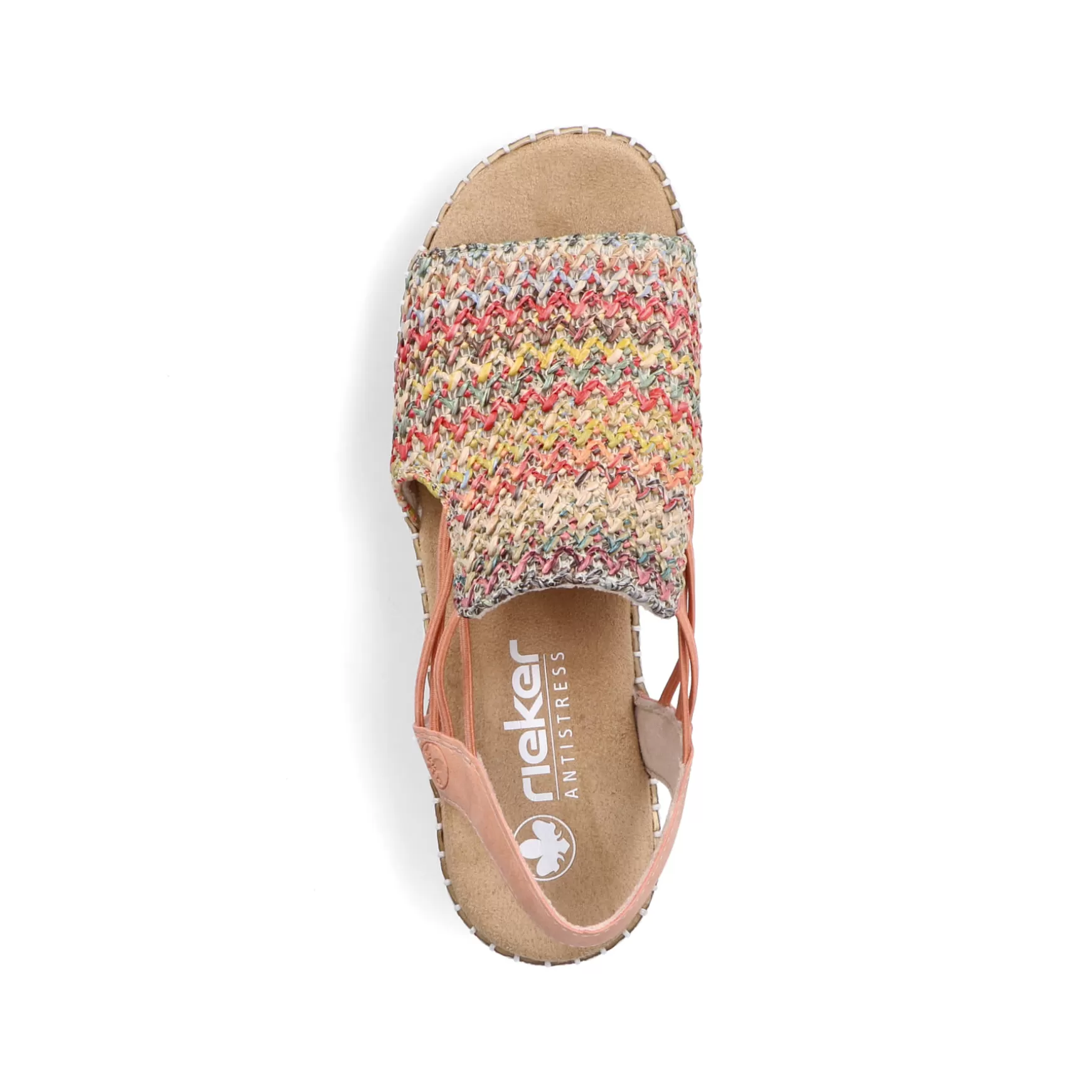Women'S Wedge Sandals In Multi-Salmon Colors-Rieker Cheap