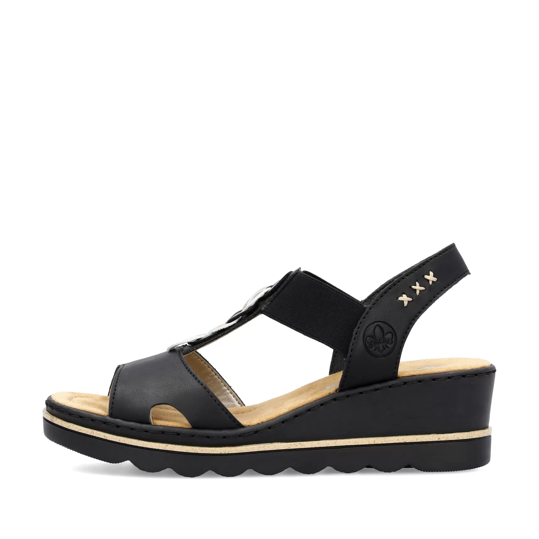 Women'S Wedge Sandals Jet Black-Rieker Online