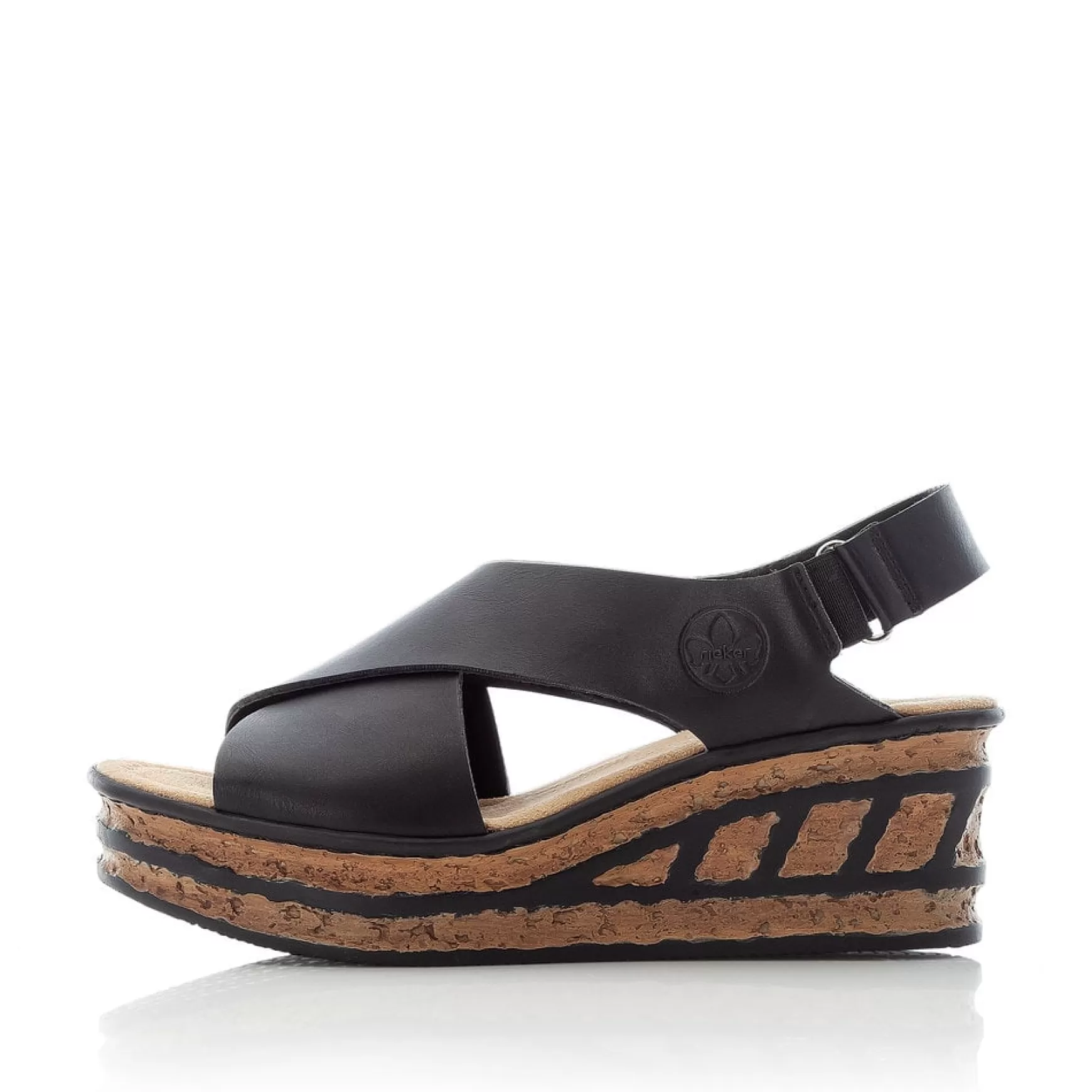 Women'S Wedge Sandals Jet Black-Rieker Clearance