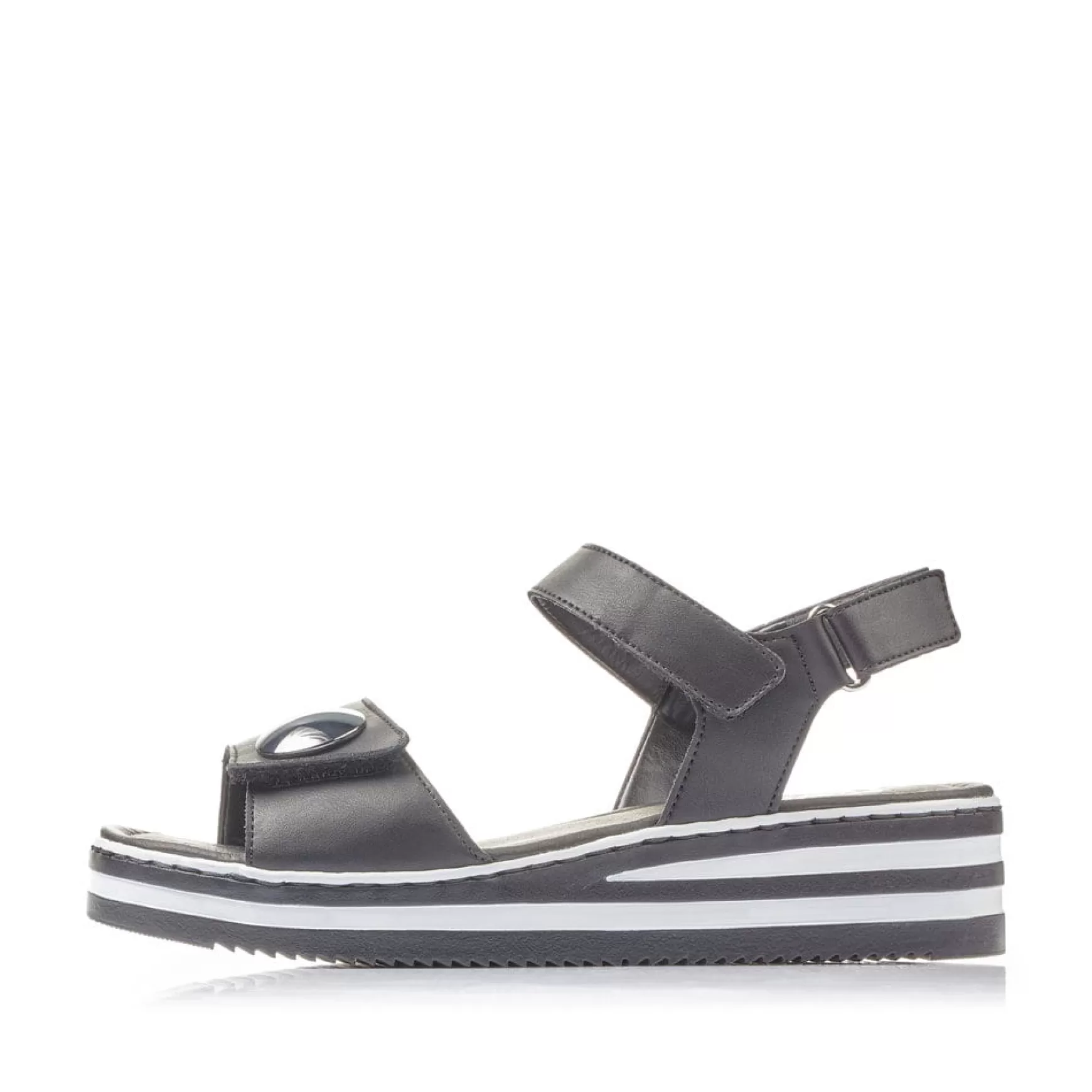 Women'S Wedge Sandals Jet Black-Rieker Outlet