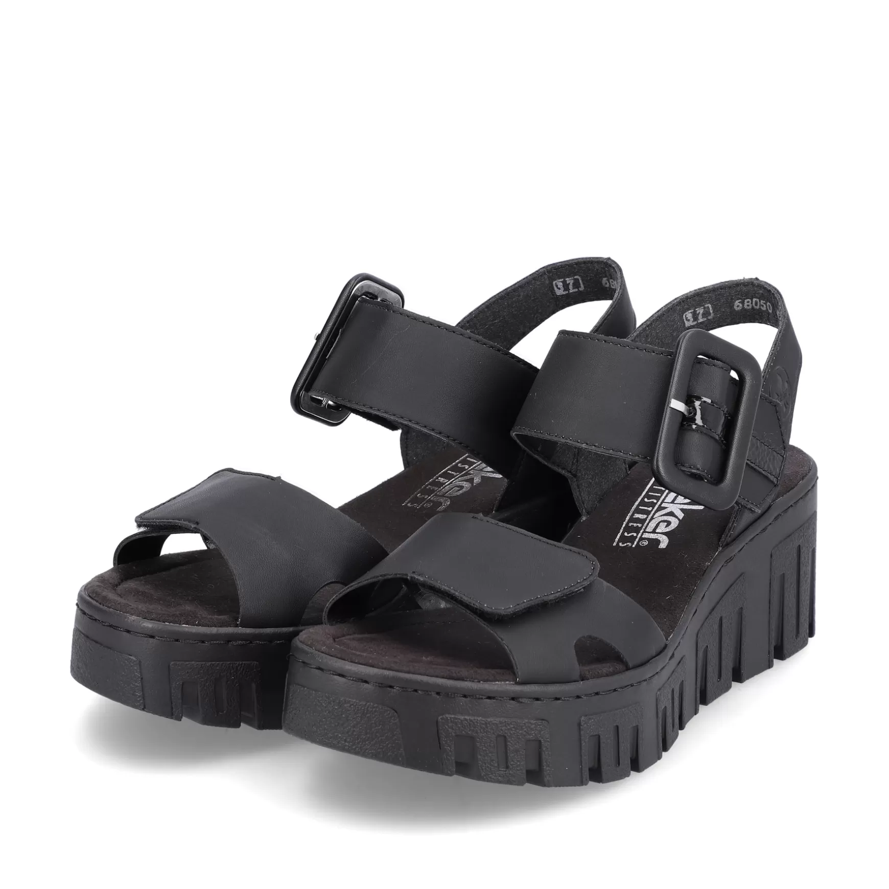 Women'S Wedge Sandals Jet Black-Rieker Sale