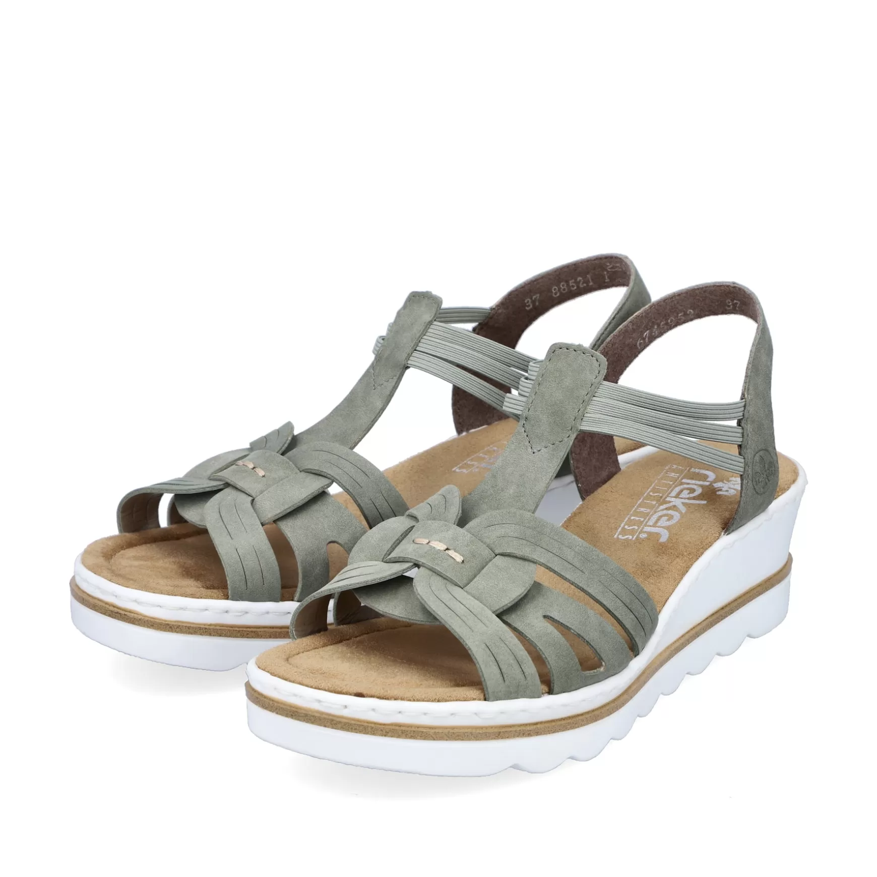 Women'S Wedge Sandals Khaki Green-Rieker Shop