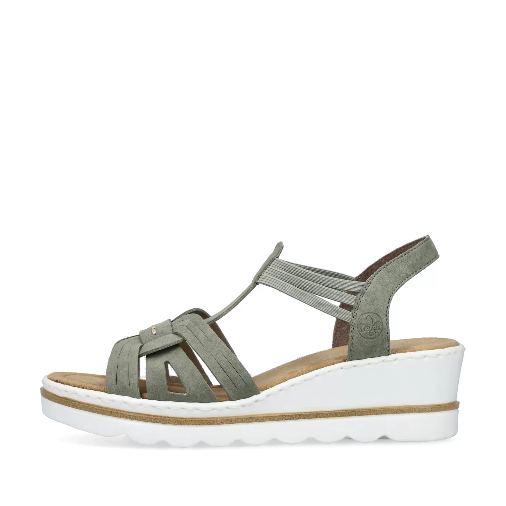 Women'S Wedge Sandals Khaki Green-Rieker Shop