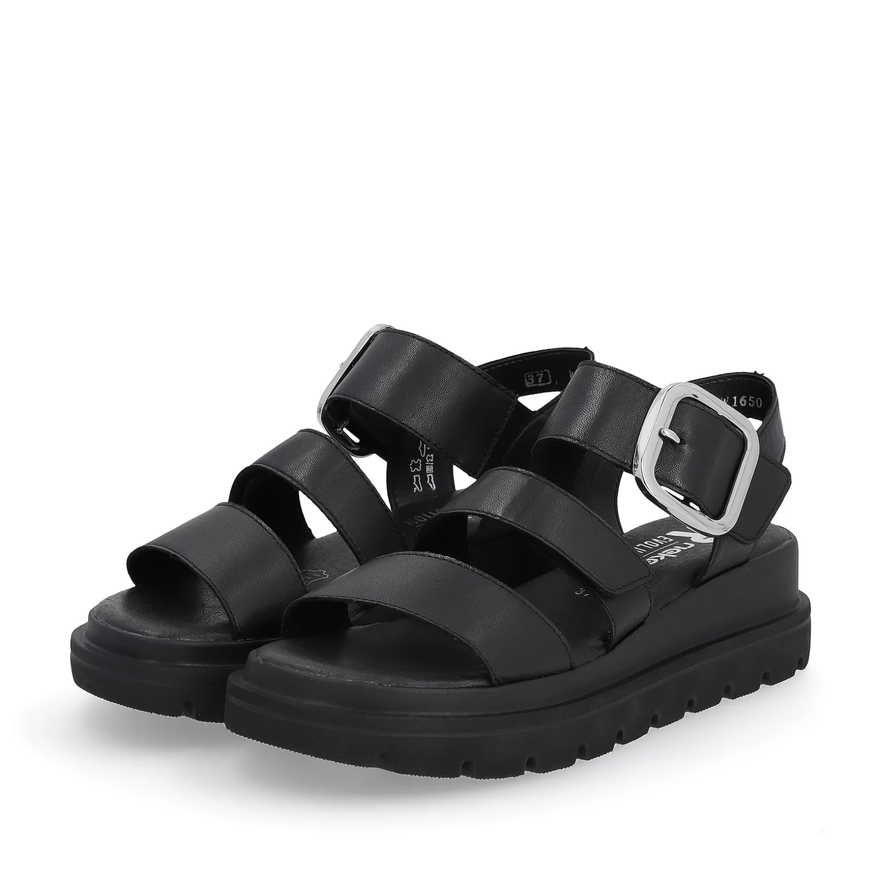 Women'S Wedge Sandals Midnight Black-Rieker Store