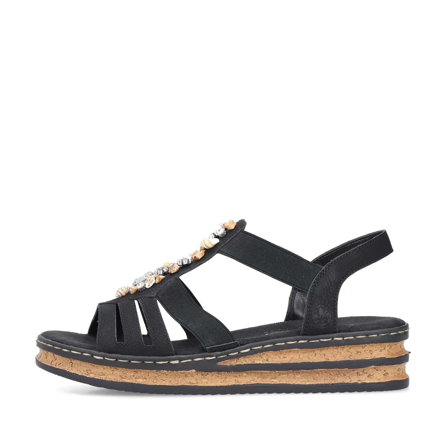 Women'S Wedge Sandals Midnight Black-Rieker Clearance