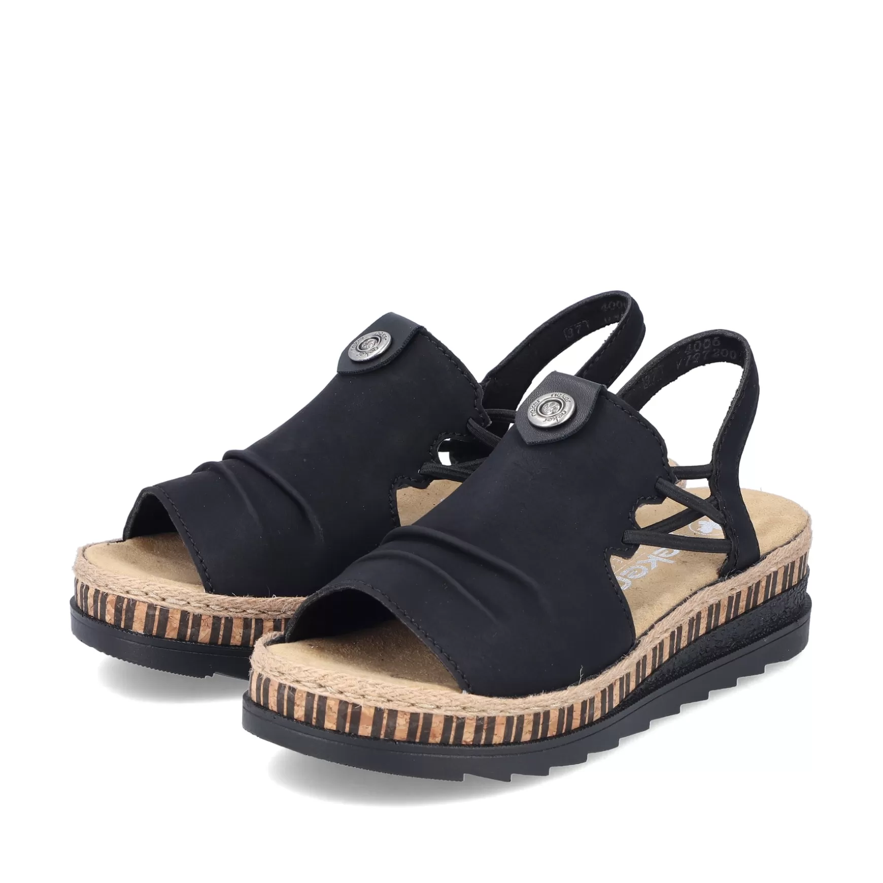 Women'S Wedge Sandals Midnight Black-Rieker Outlet