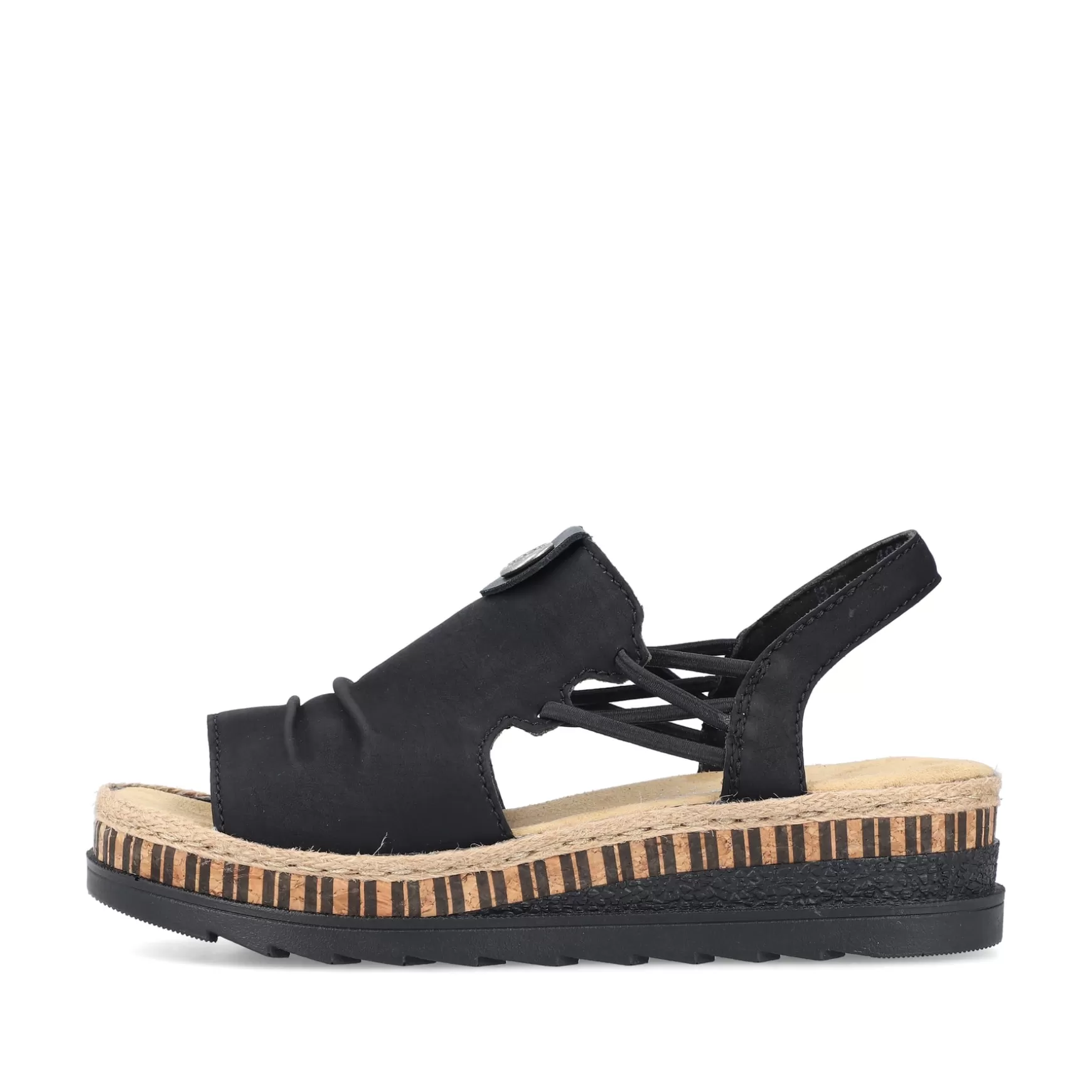 Women'S Wedge Sandals Midnight Black-Rieker Outlet