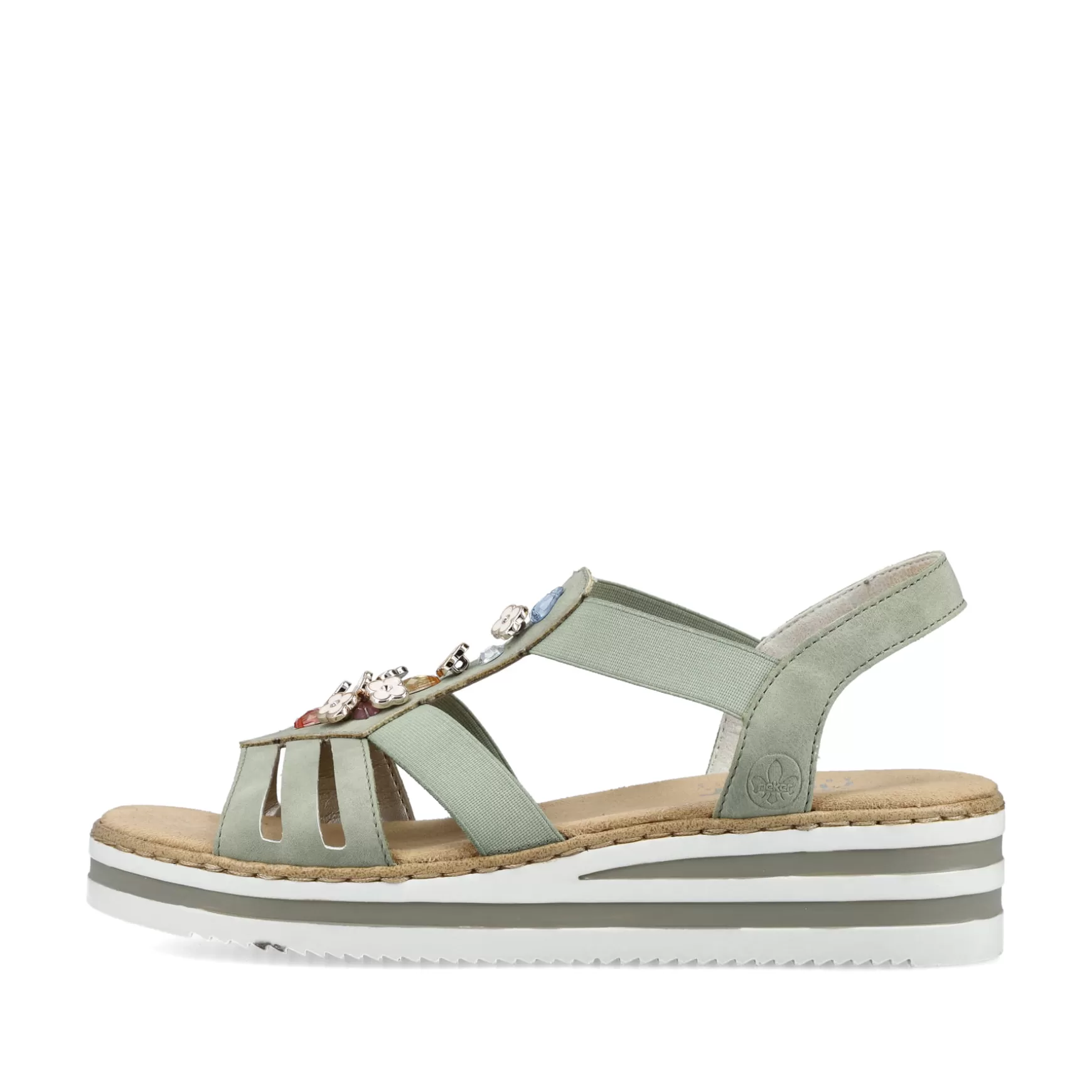 Women'S Wedge Sandals Mint Green-Rieker Cheap