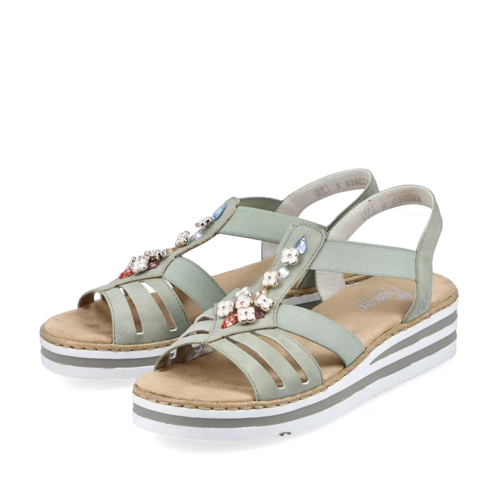 Women'S Wedge Sandals Mint Green-Rieker Cheap